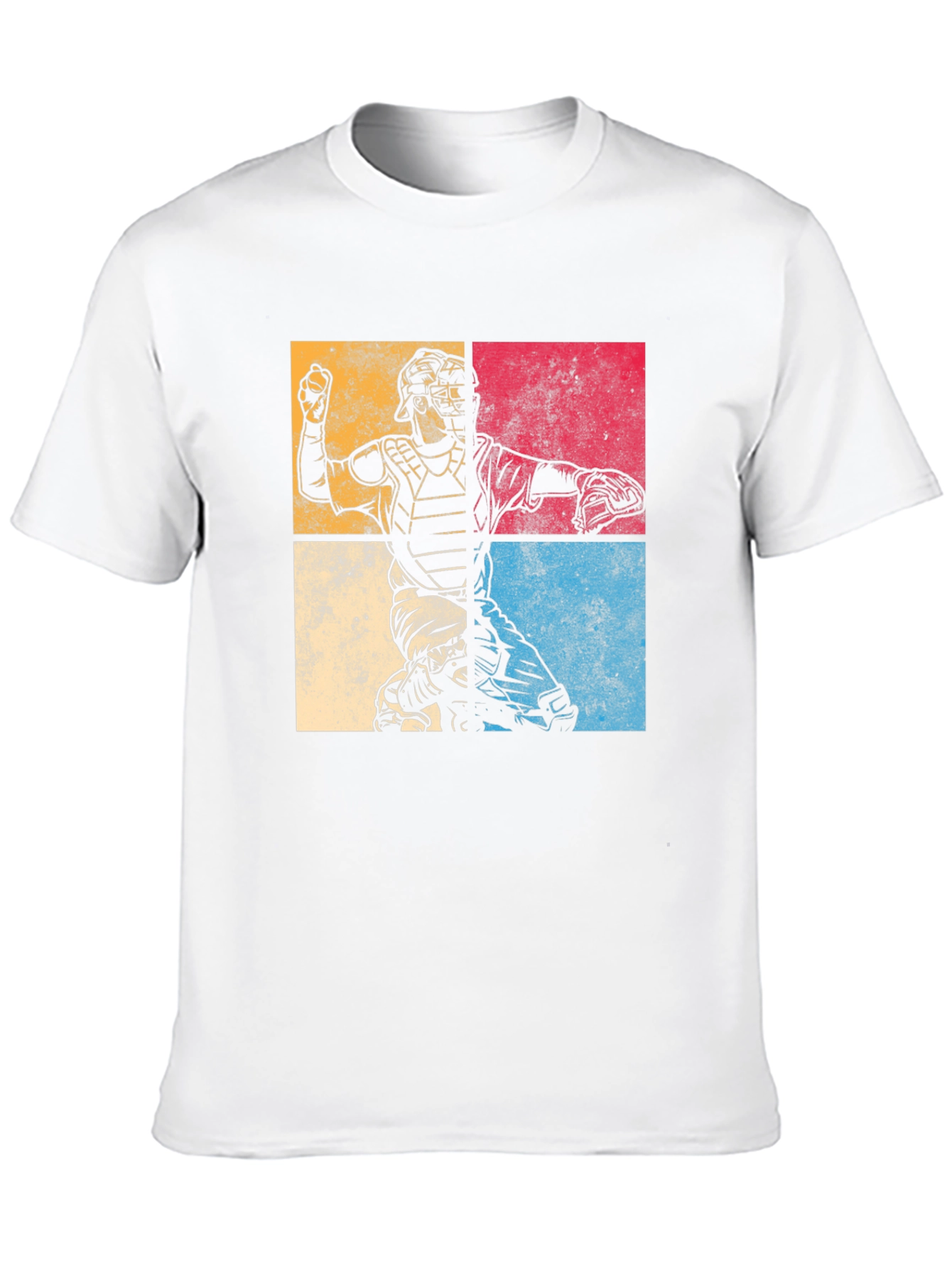 Retro Baseball Catcher Graphic T-Shirt