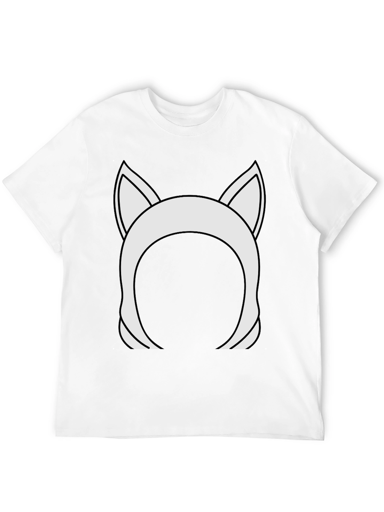Cat Ear Headband Graphic Tee - Black
