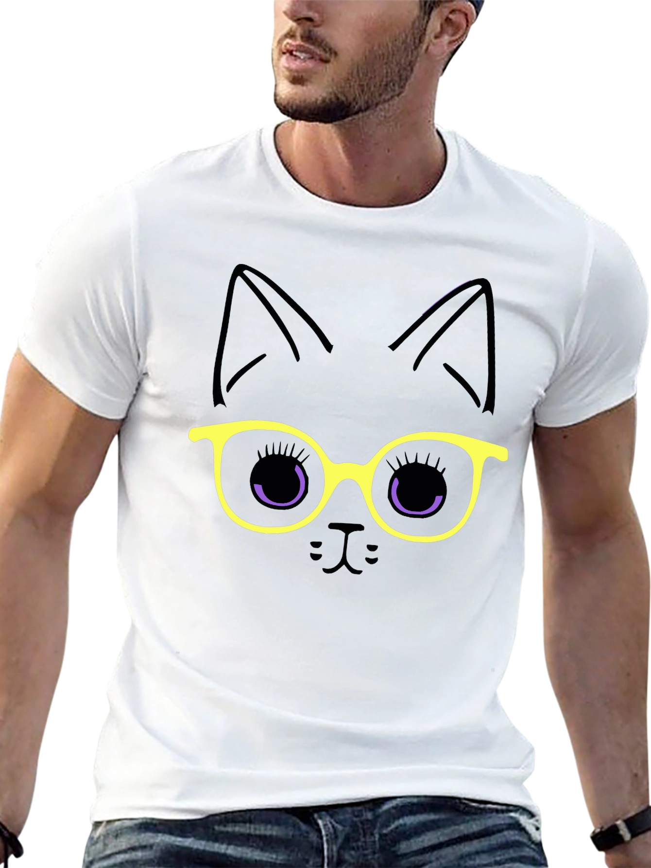 Cool Cat Tee - Whimsical Graphic T-Shirt