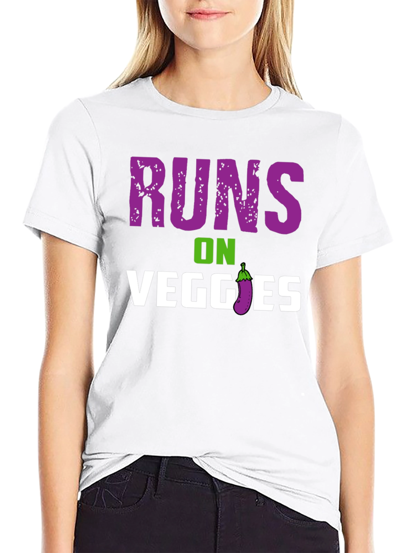 Runs on Veggies T-Shirt - Vegetarian Pride!