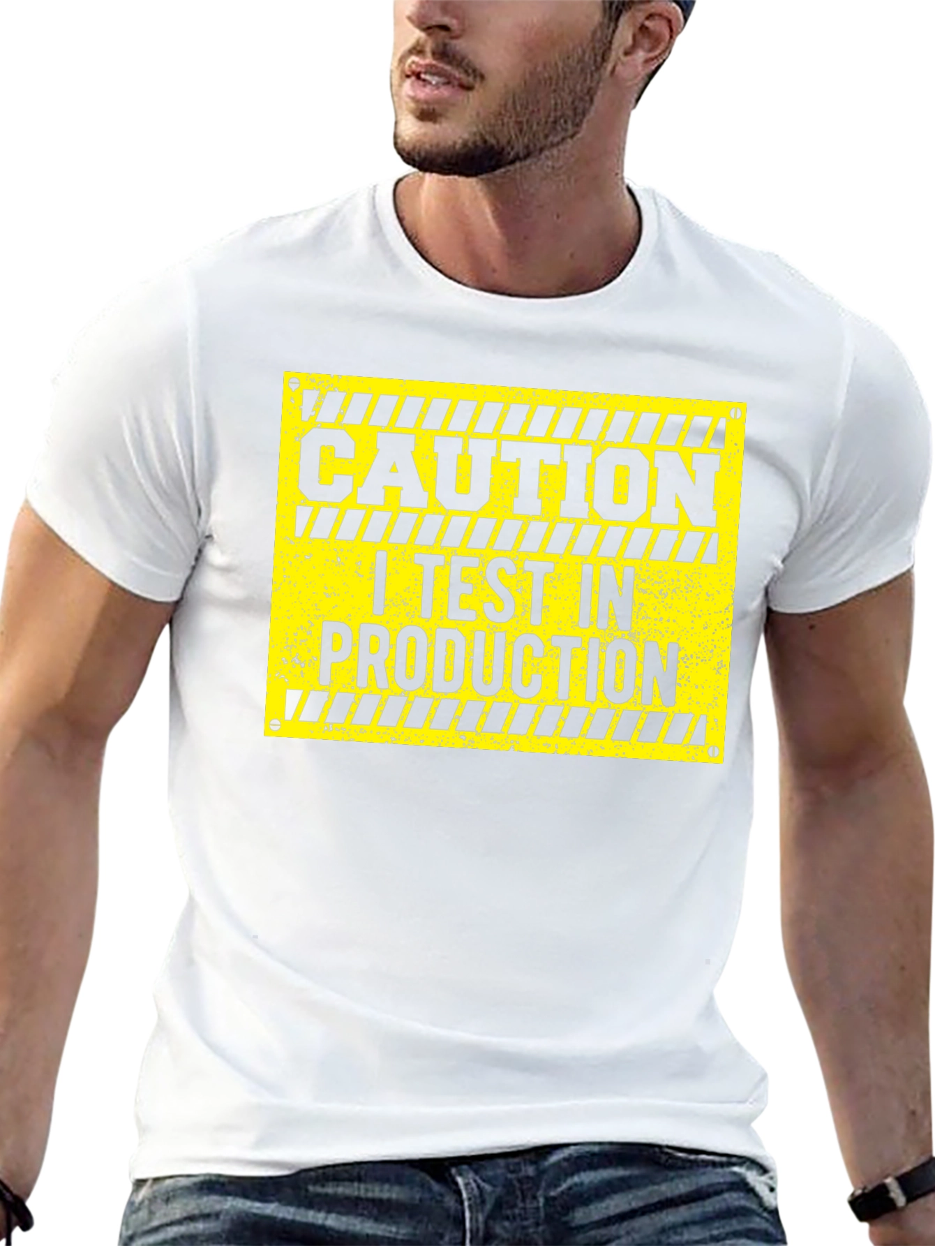 Caution I Test In Production Black T-Shirt