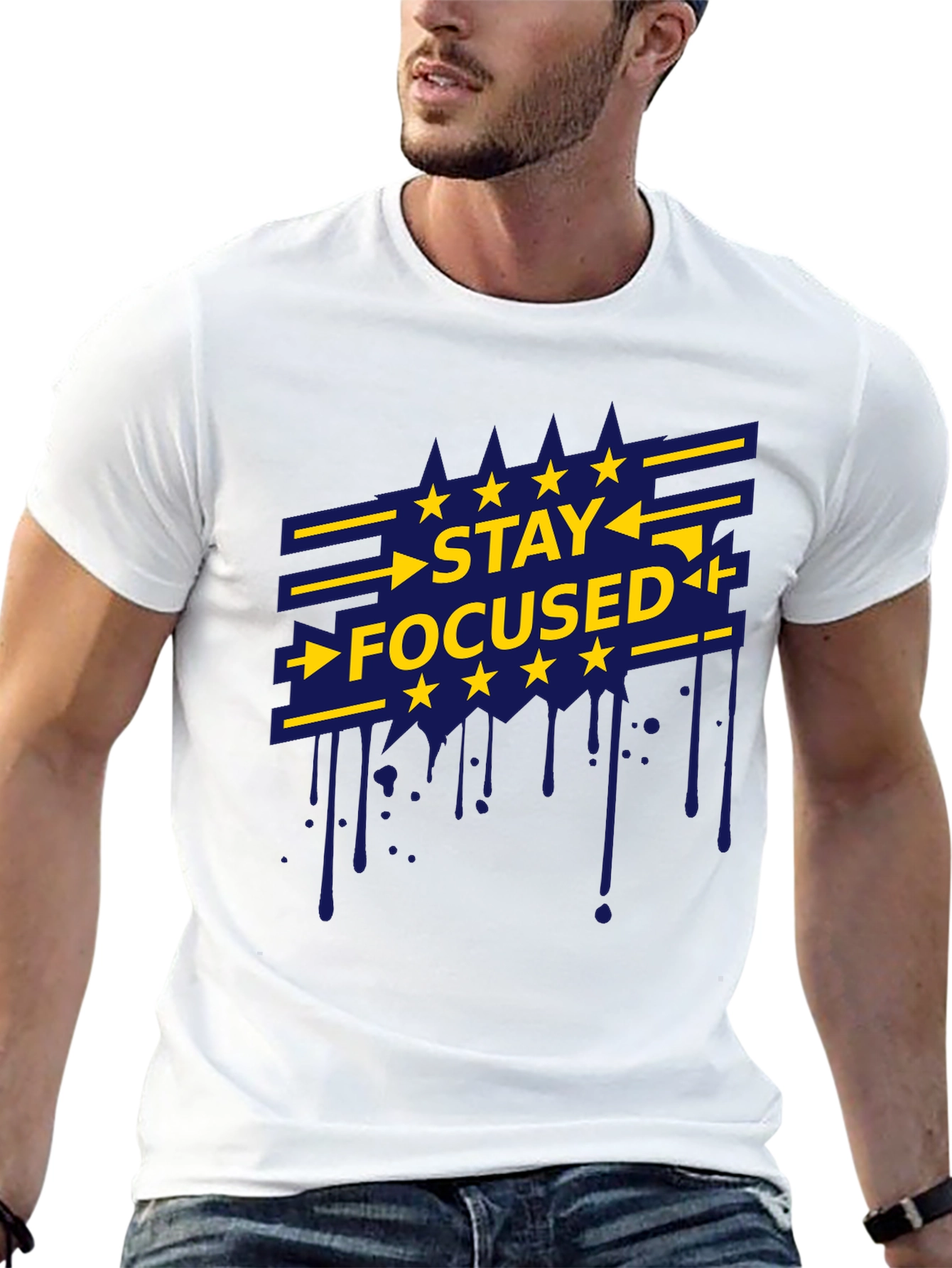 Stay Focused Graphic Tee - Mens Black T-Shirt