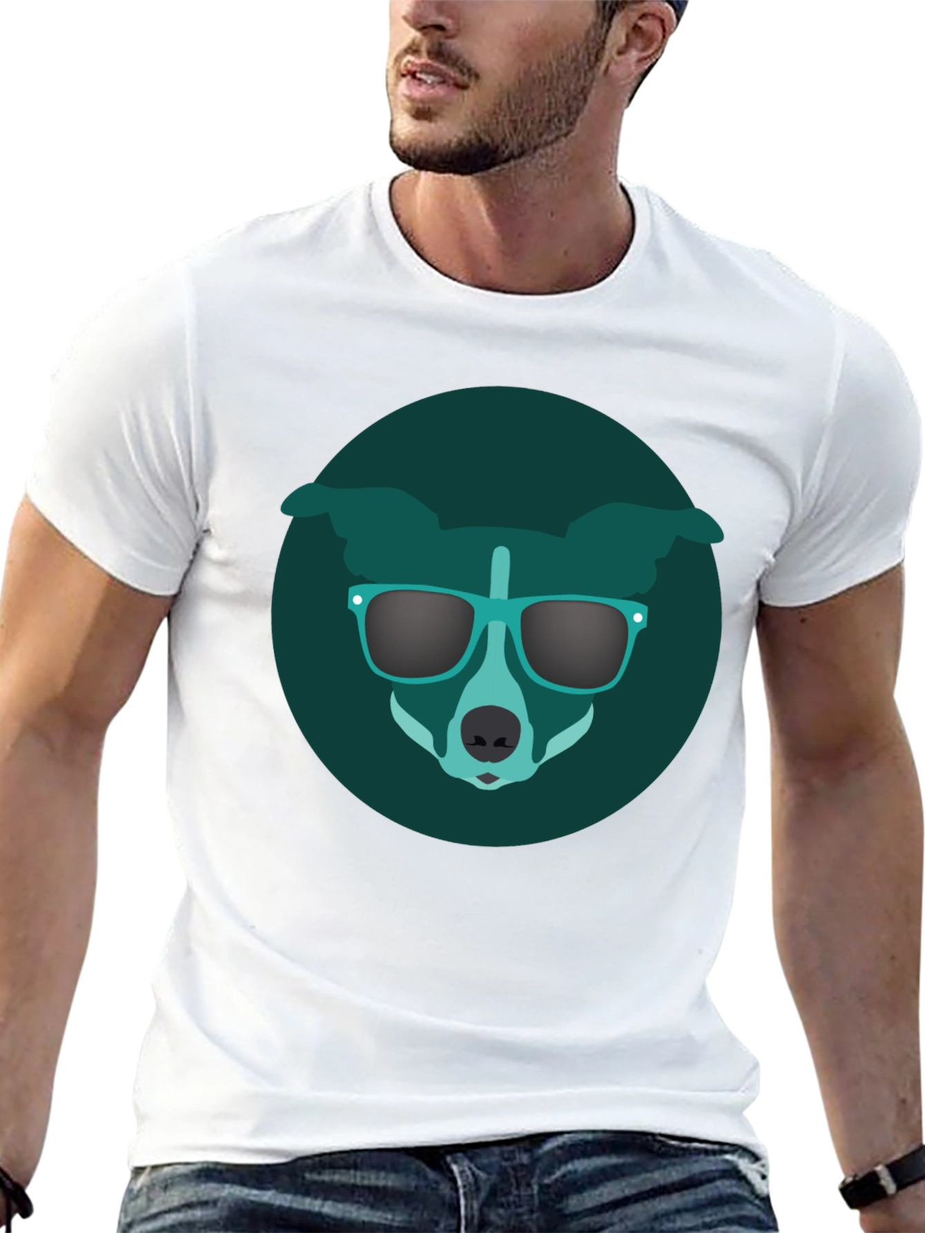 Cool Dog Graphic Tee - Black Cotton T-Shirt