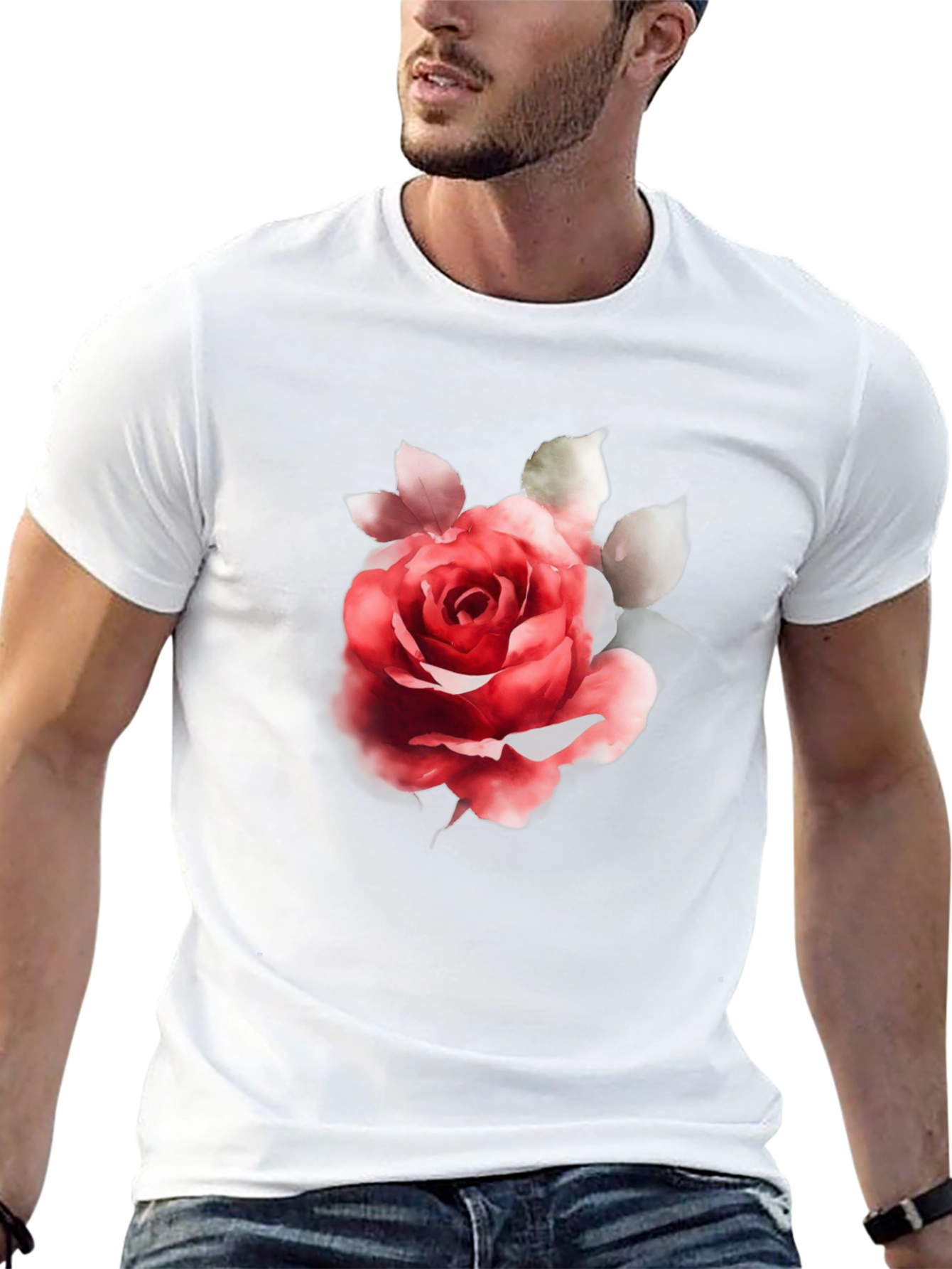 Rose Graphic Black T-Shirt - Stylish Floral Tee