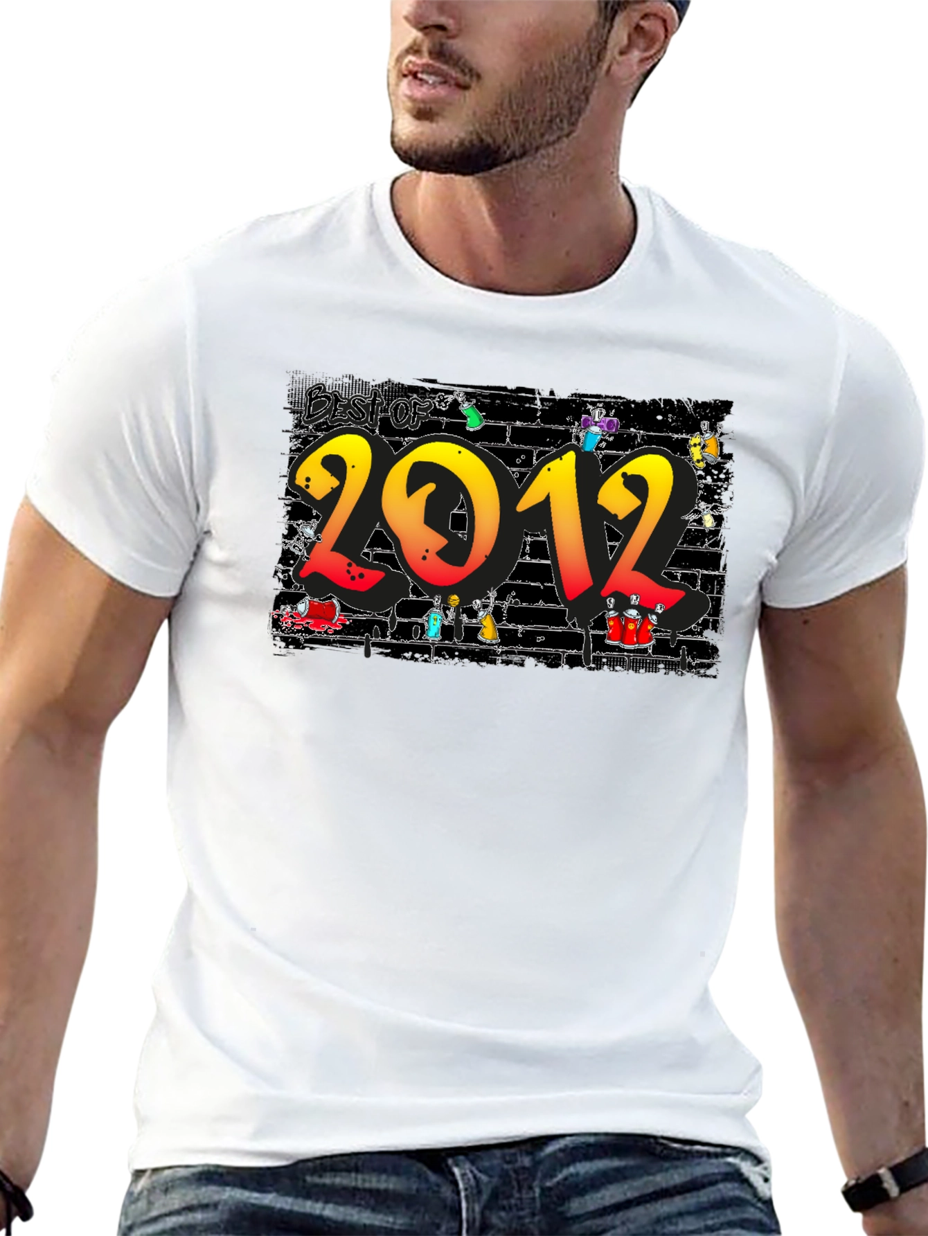 Best of 2012 Graffiti Style Black T-Shirt