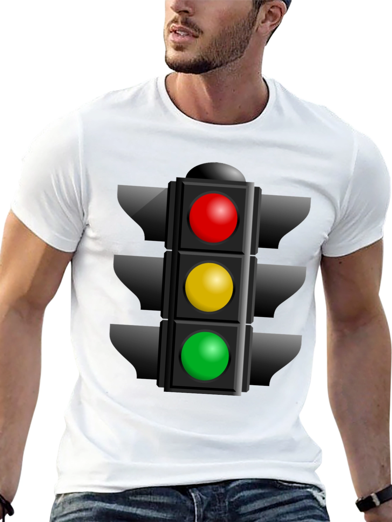 Traffic Light Graphic Tee - Novelty Design
