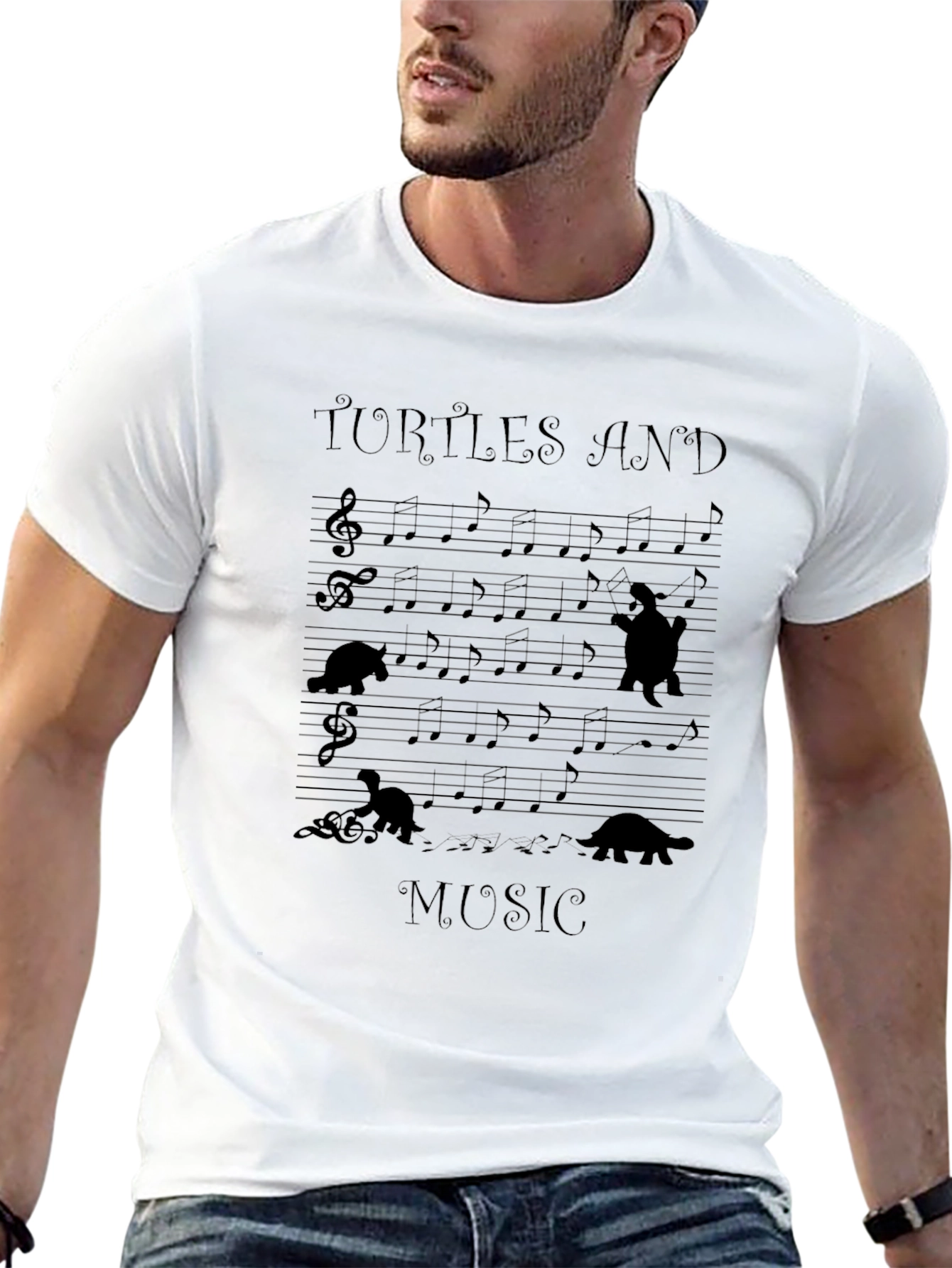 Turtles and Music Graphic T-Shirt