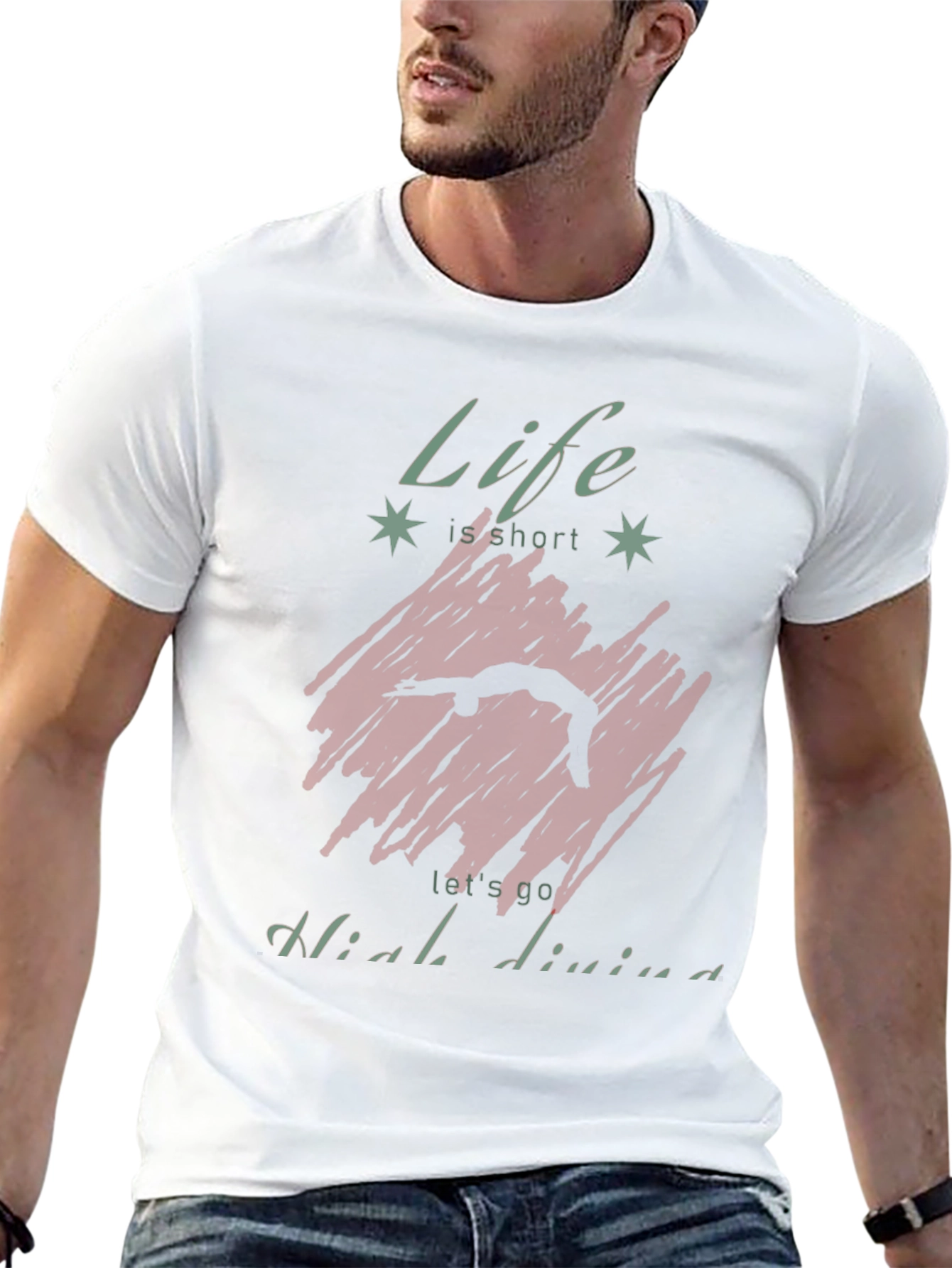 Life is Short High Diving T-Shirt - Black