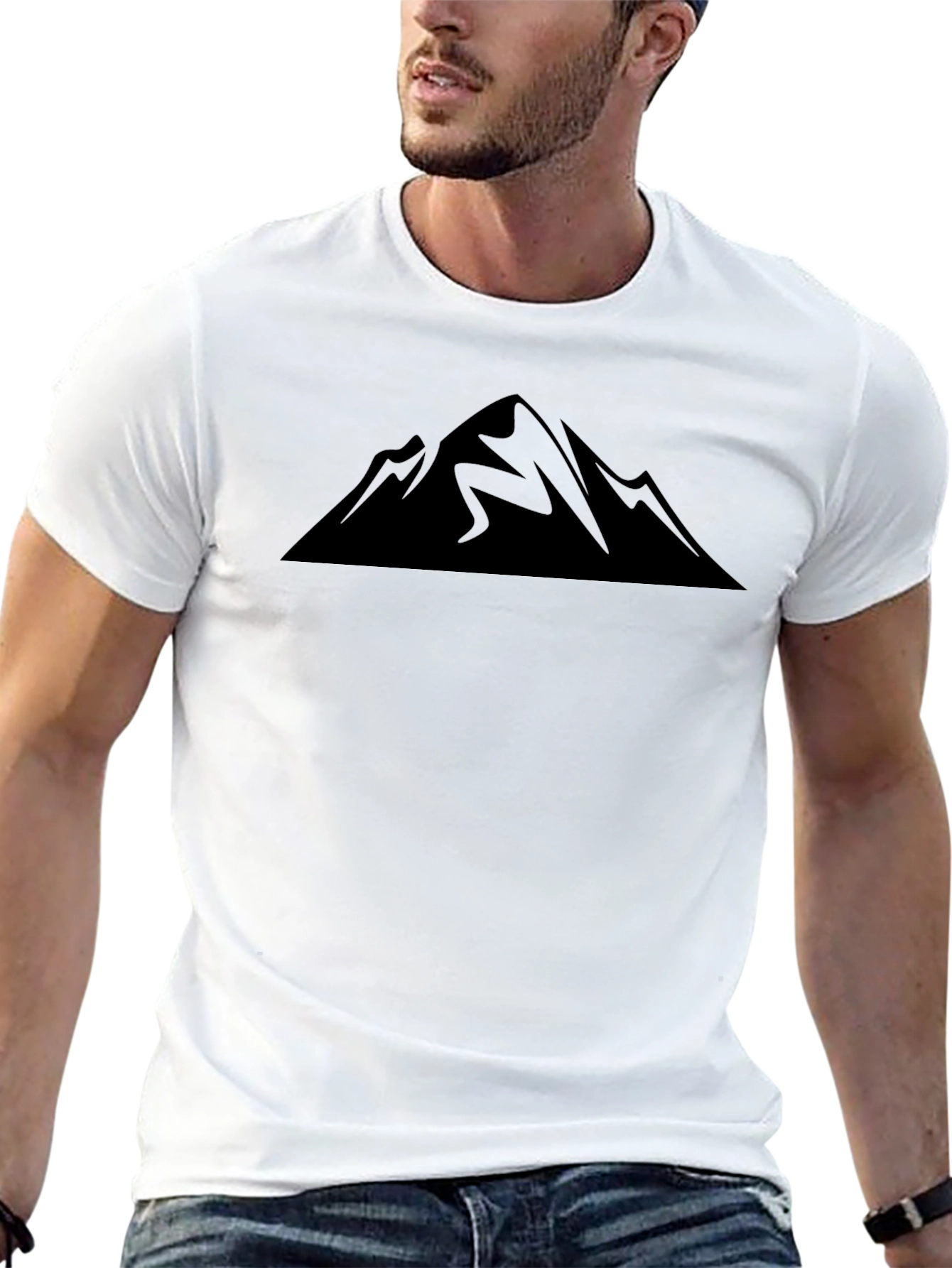 Mountain Silhouette Graphic Tee - Black Casual Shirt
