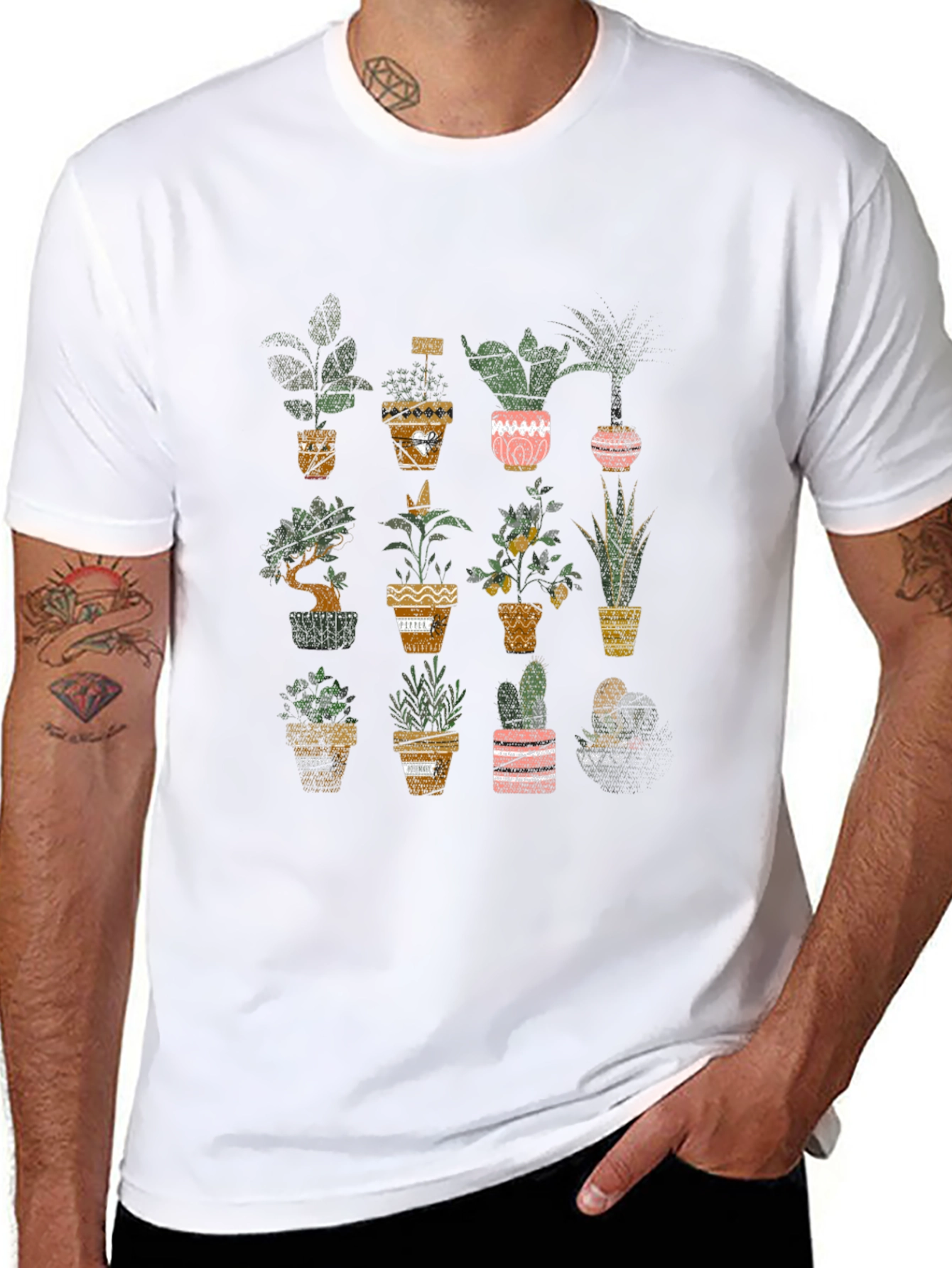 Plant Pot Graphic Tee - Black