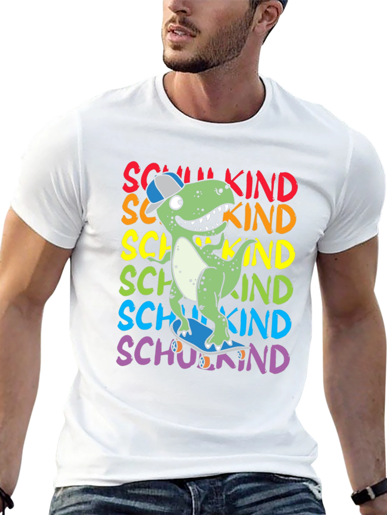 Dinosaur Skateboarder Kids T-Shirt