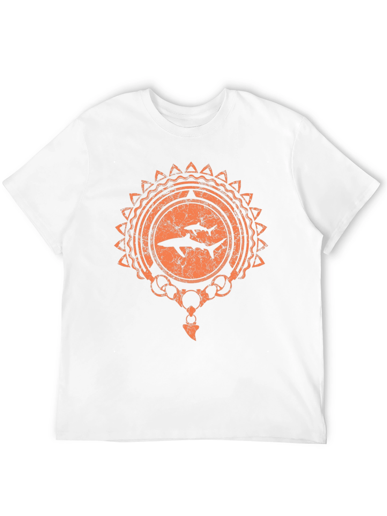 Shark Circle Graphic Print T-Shirt