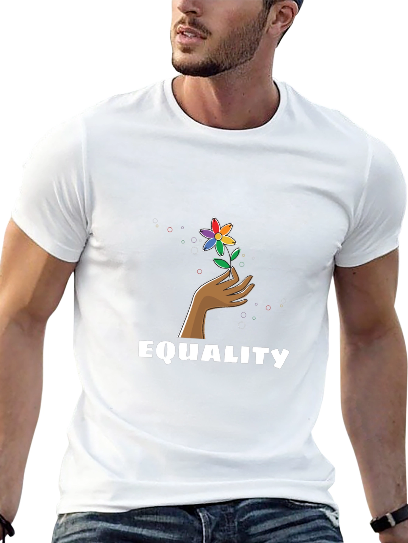 Equality Rainbow Flower Graphic T-Shirt