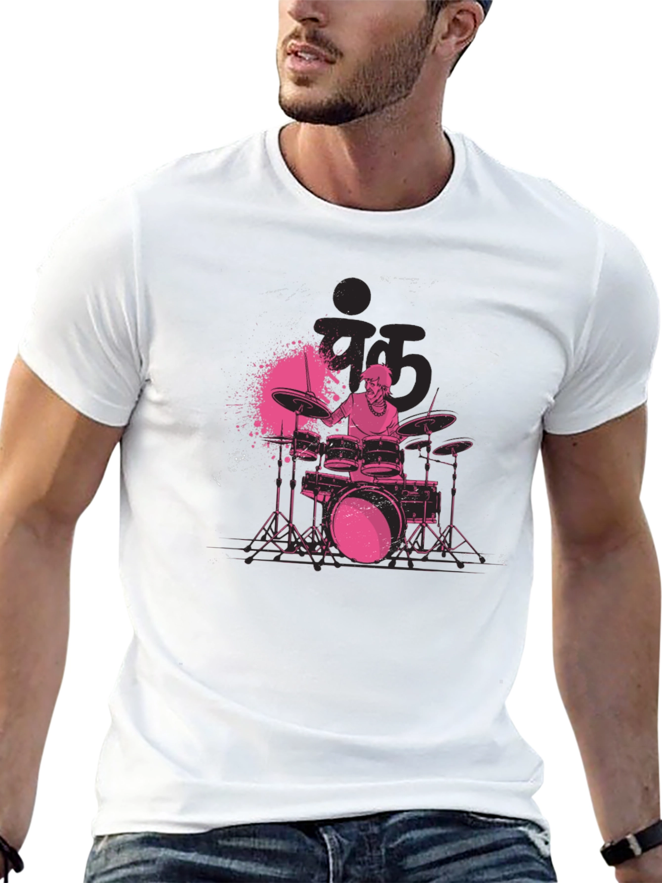 Drummer Graphic Black T-Shirt