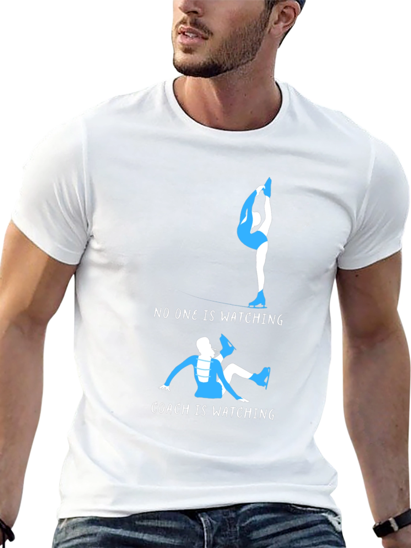 Figure Skating Tee: No One Watching Coach Is