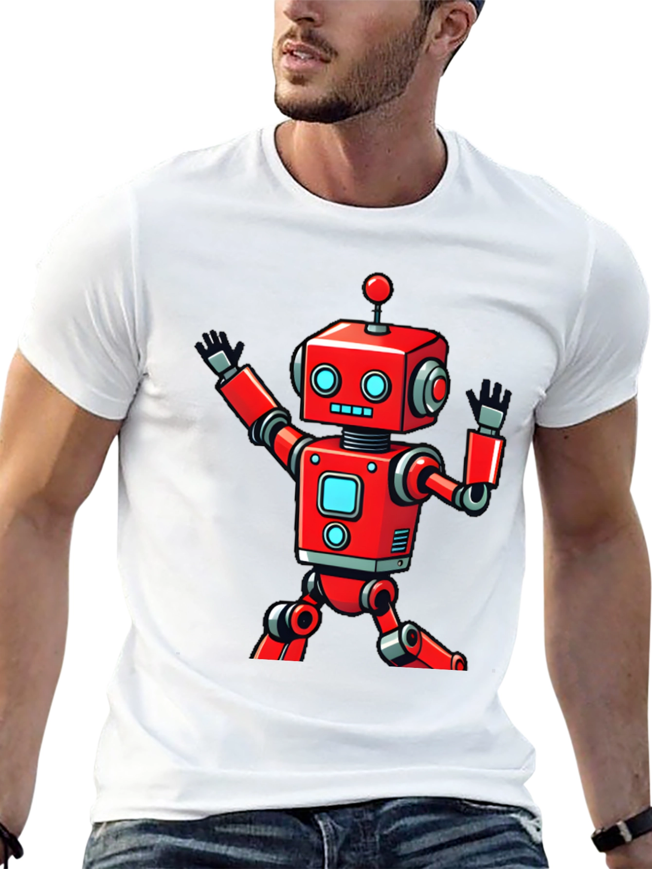 Robot Graphic Black T-Shirt