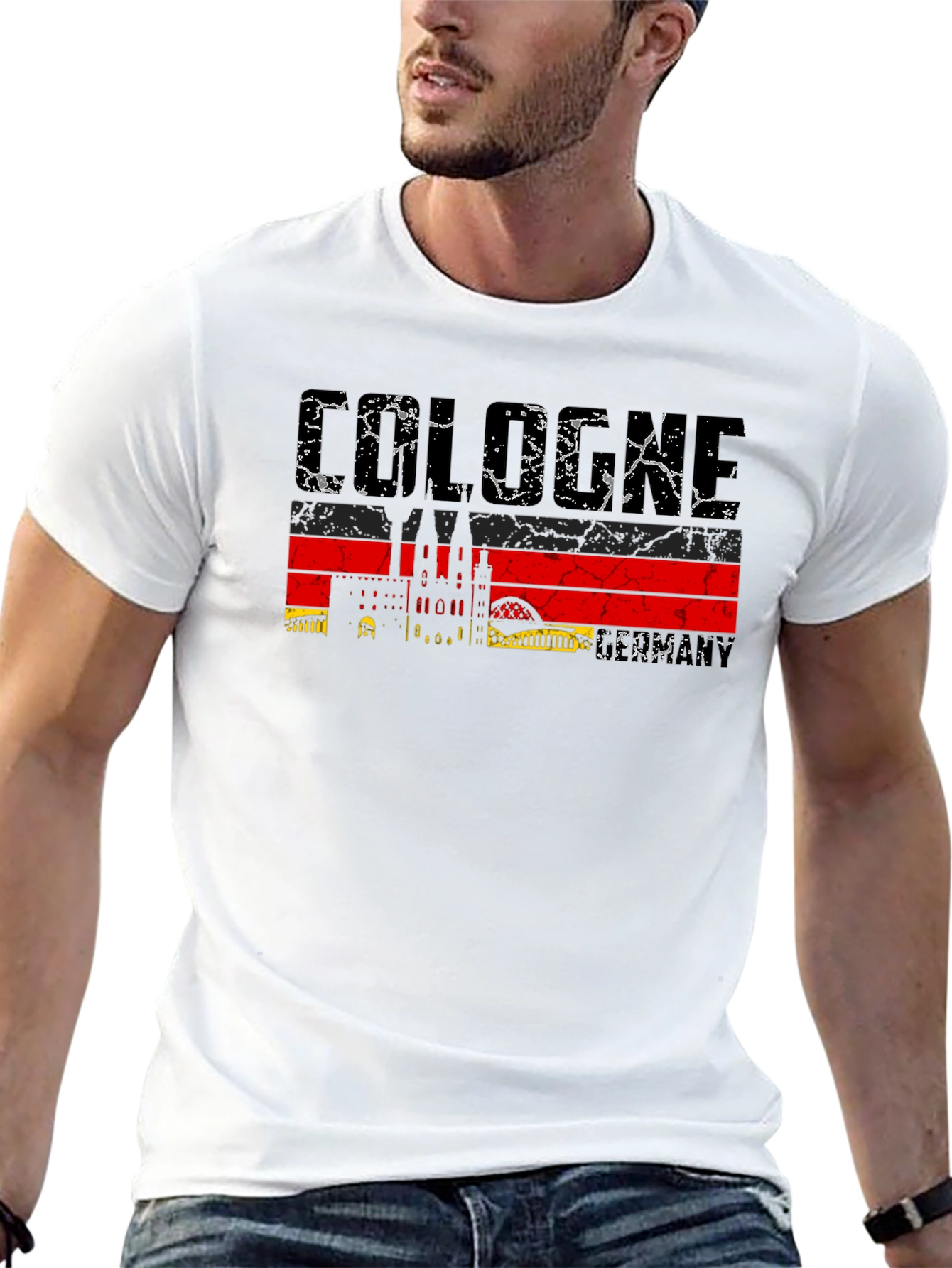 Cologne Germany Skyline Black Graphic Tee