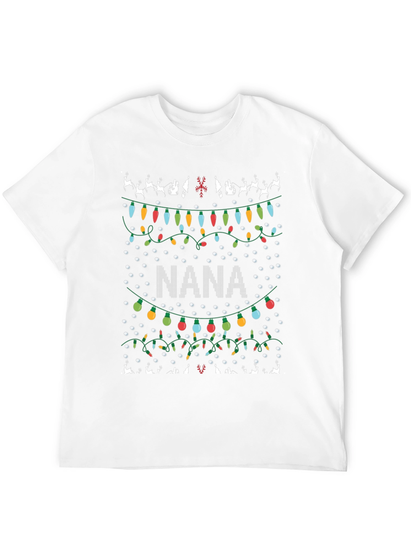 Nana Christmas Lights Ugly Christmas T-Shirt