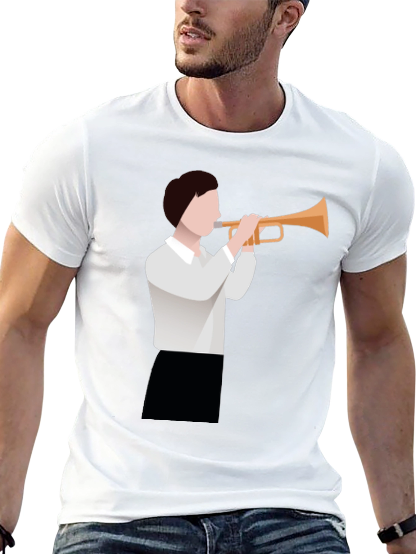 Trumpet Player Graphic T-Shirt - Black