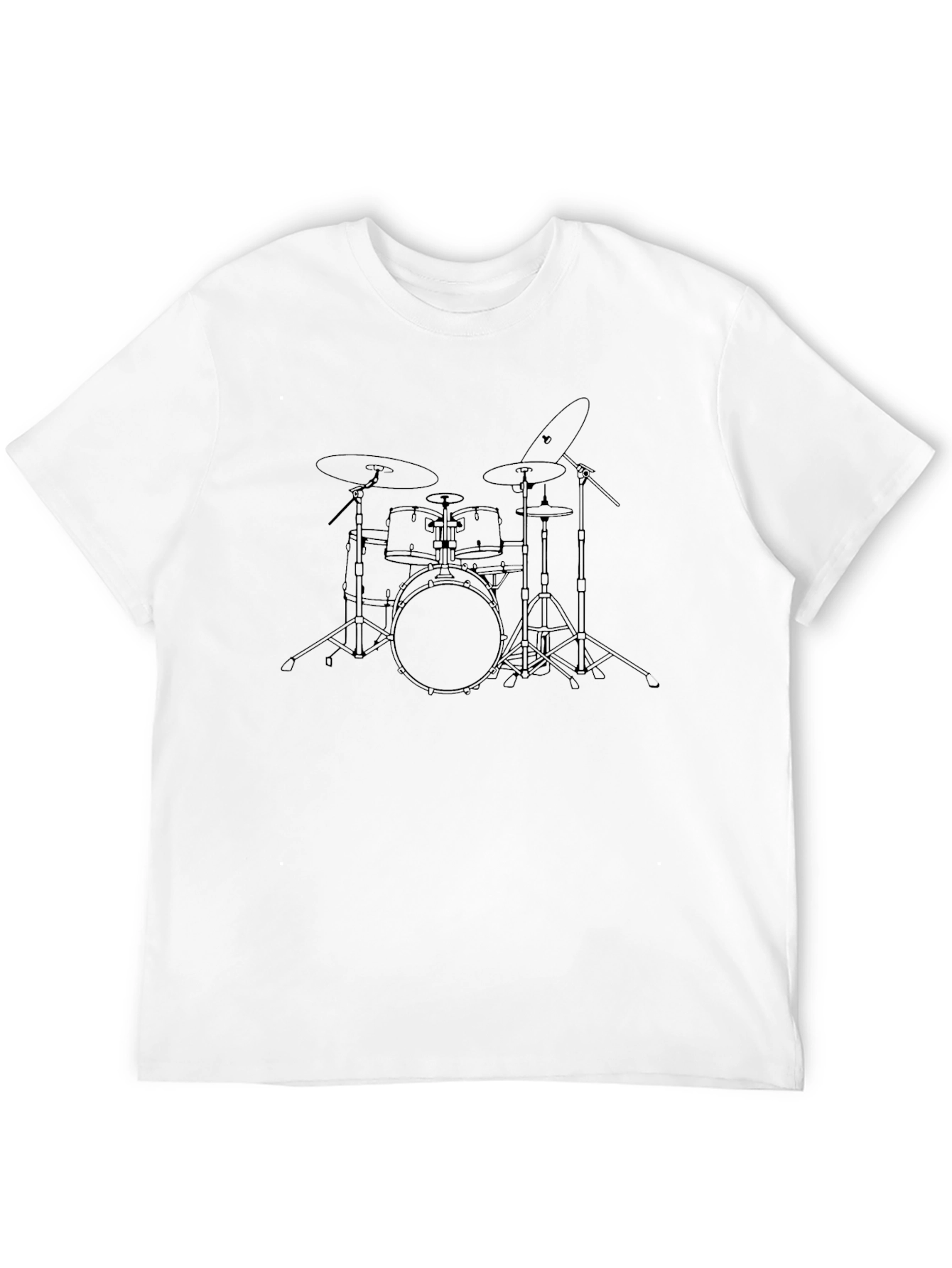 Drum Set Graphic Tee - Musicians Black Cotton T-Shirt