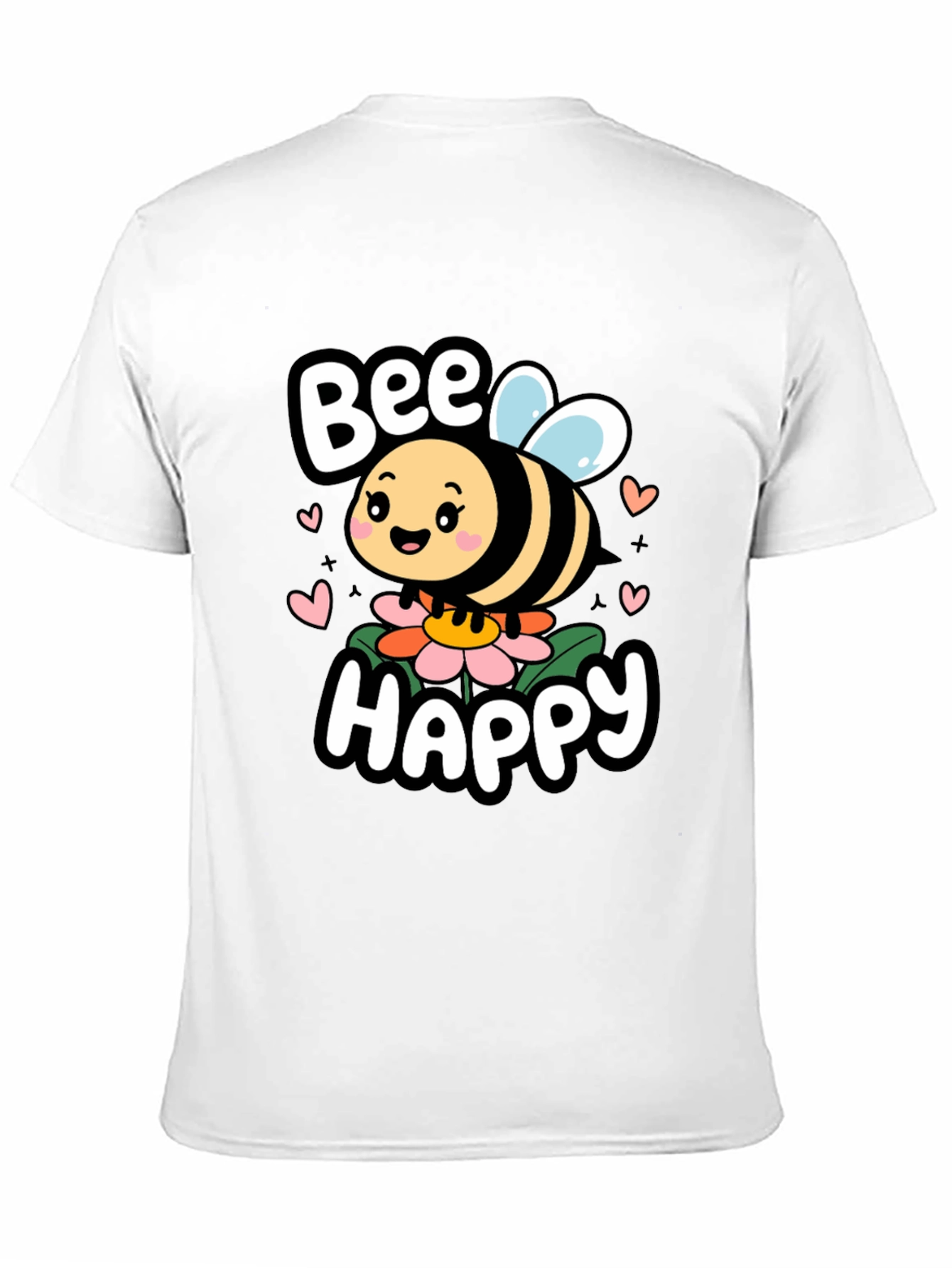 Bee Happy Graphic Tee - Cute Cartoon Bee Shirt