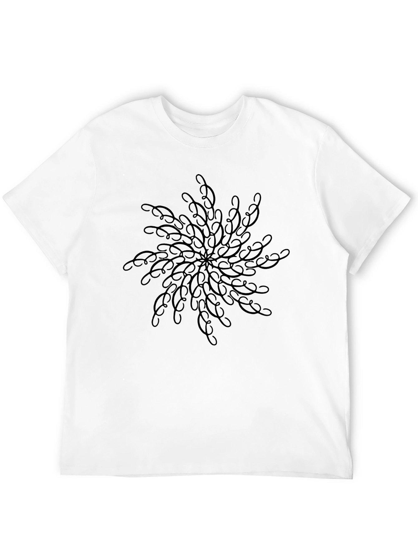Black Tee with Swirl Pattern - Casual Comfort