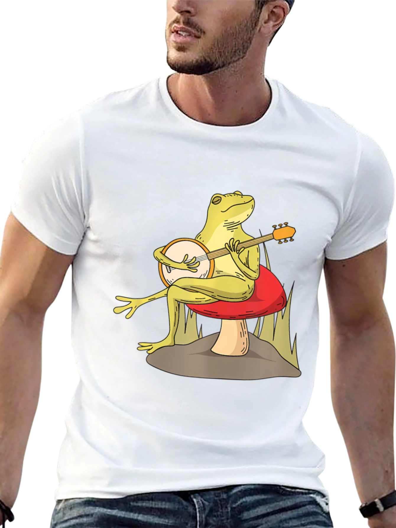 Frog Playing Banjo T-Shirt - Funny Amphibian Graphic Tee