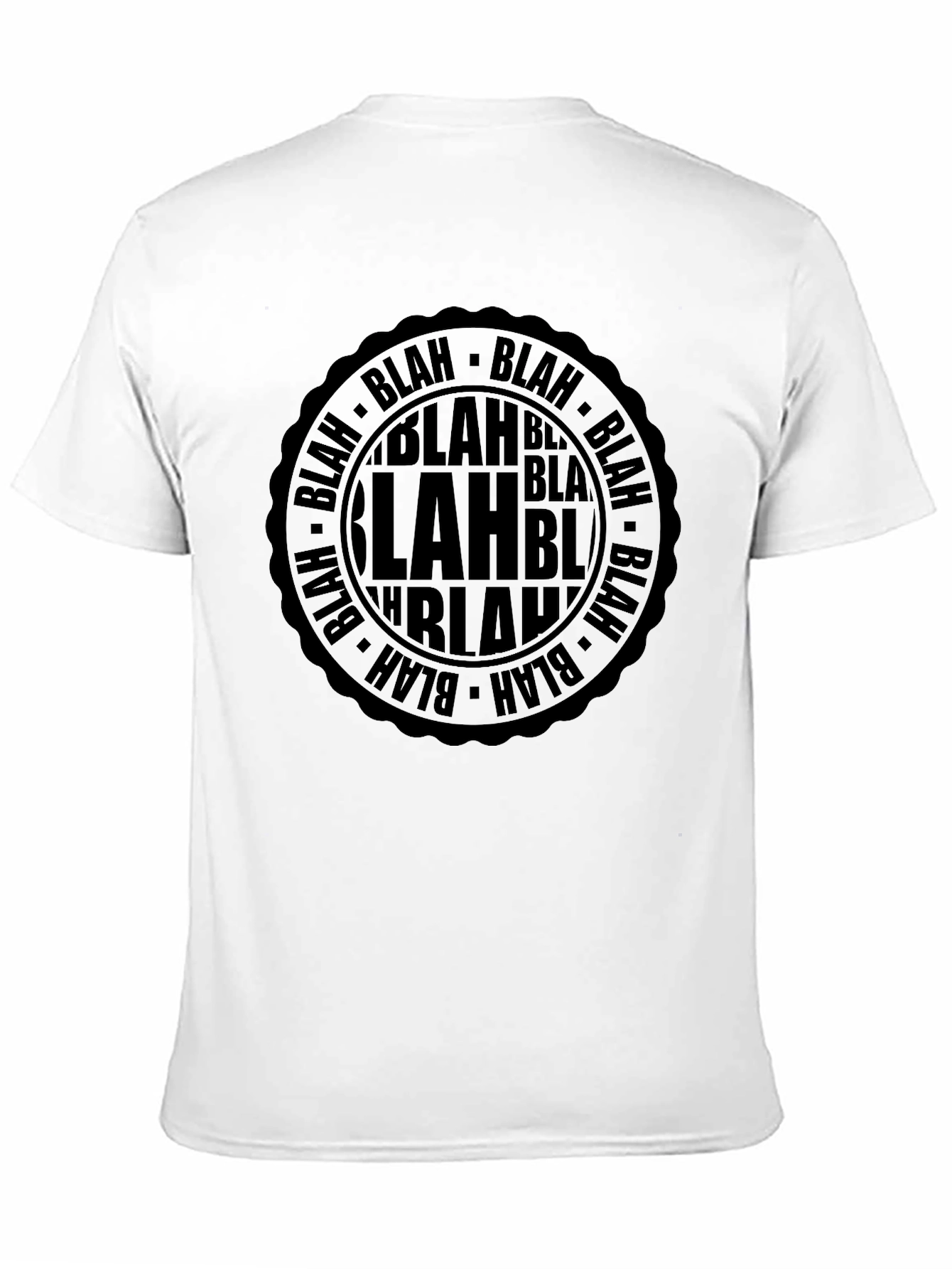 Blah Graphic Print Crew Neck T-Shirt