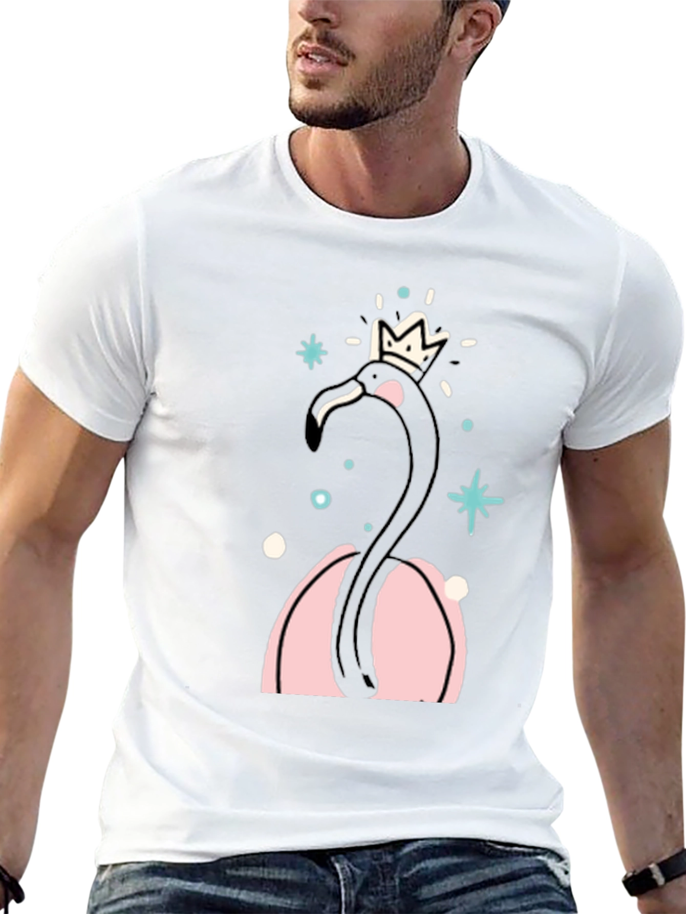 Black Flamingo Crown T-Shirt