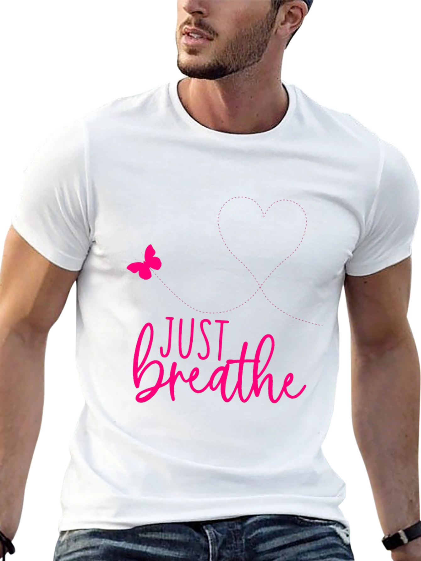 Just Breathe Graphic Tee - Positive Reminder Shirt