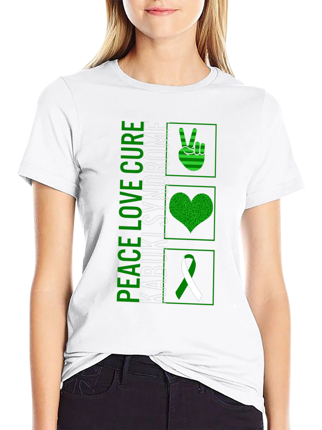 Peace Love Cure Kabuki Syndrome Awareness T-Shirt