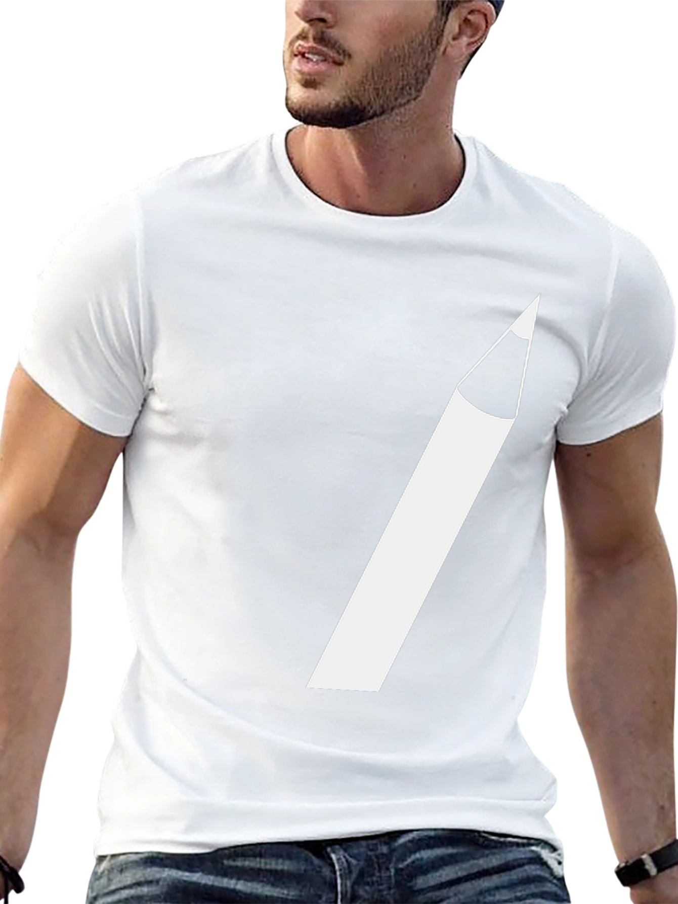 Pencil Graphic Tee - Creative Black T-Shirt