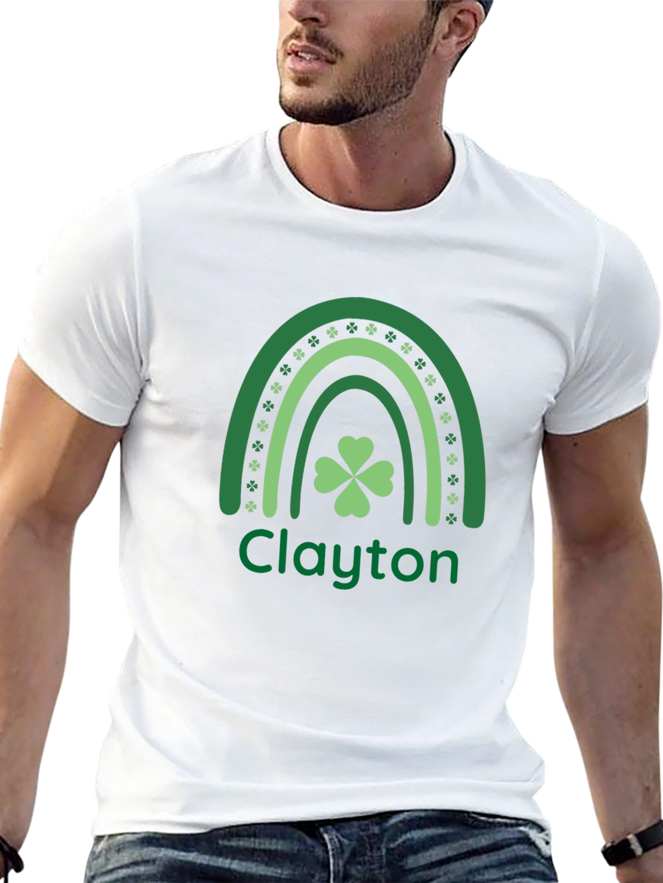 St Patricks Day Shamrock Rainbow Personalized T-Shirt