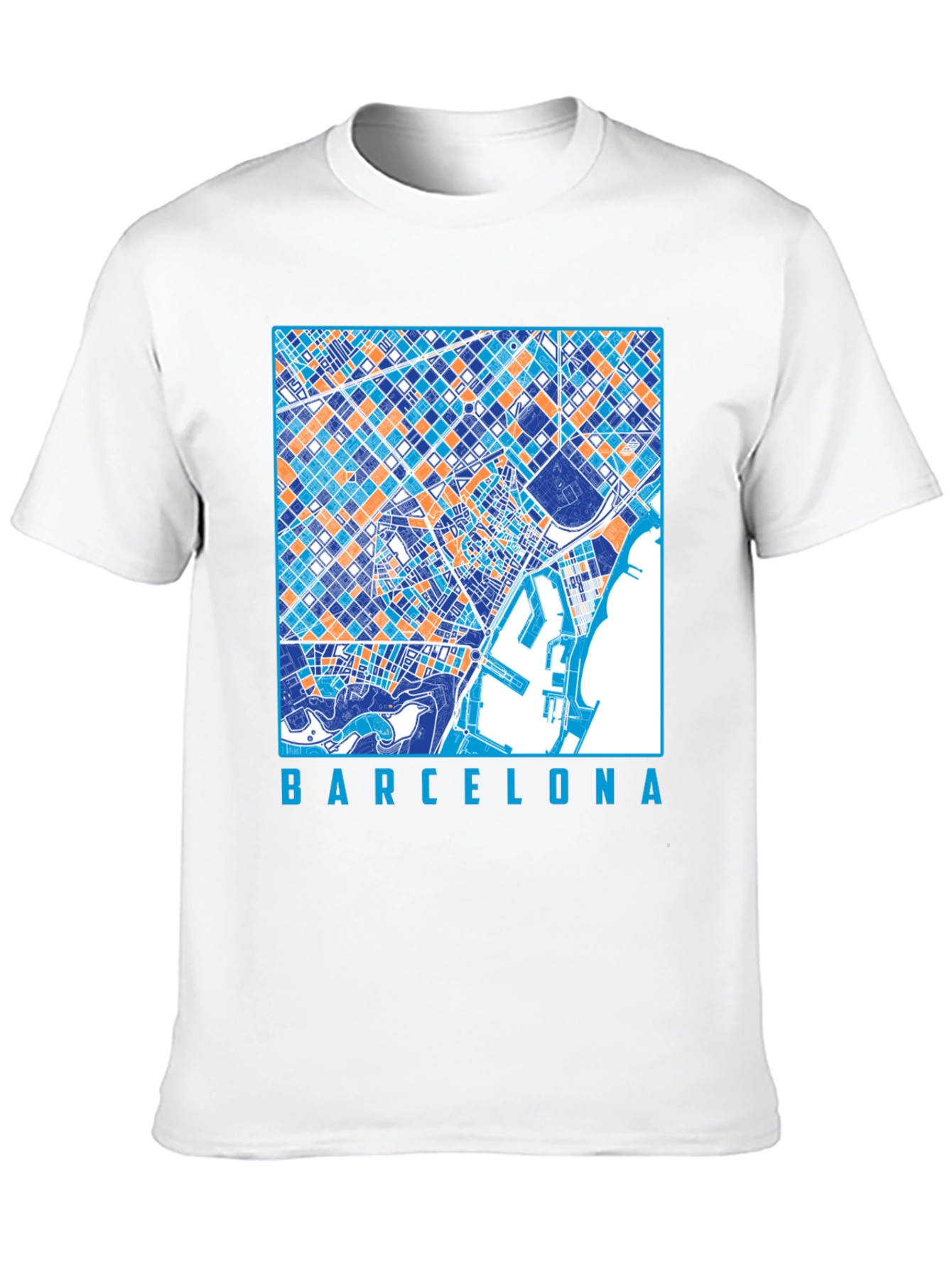 Barcelona City Map Graphic T-Shirt