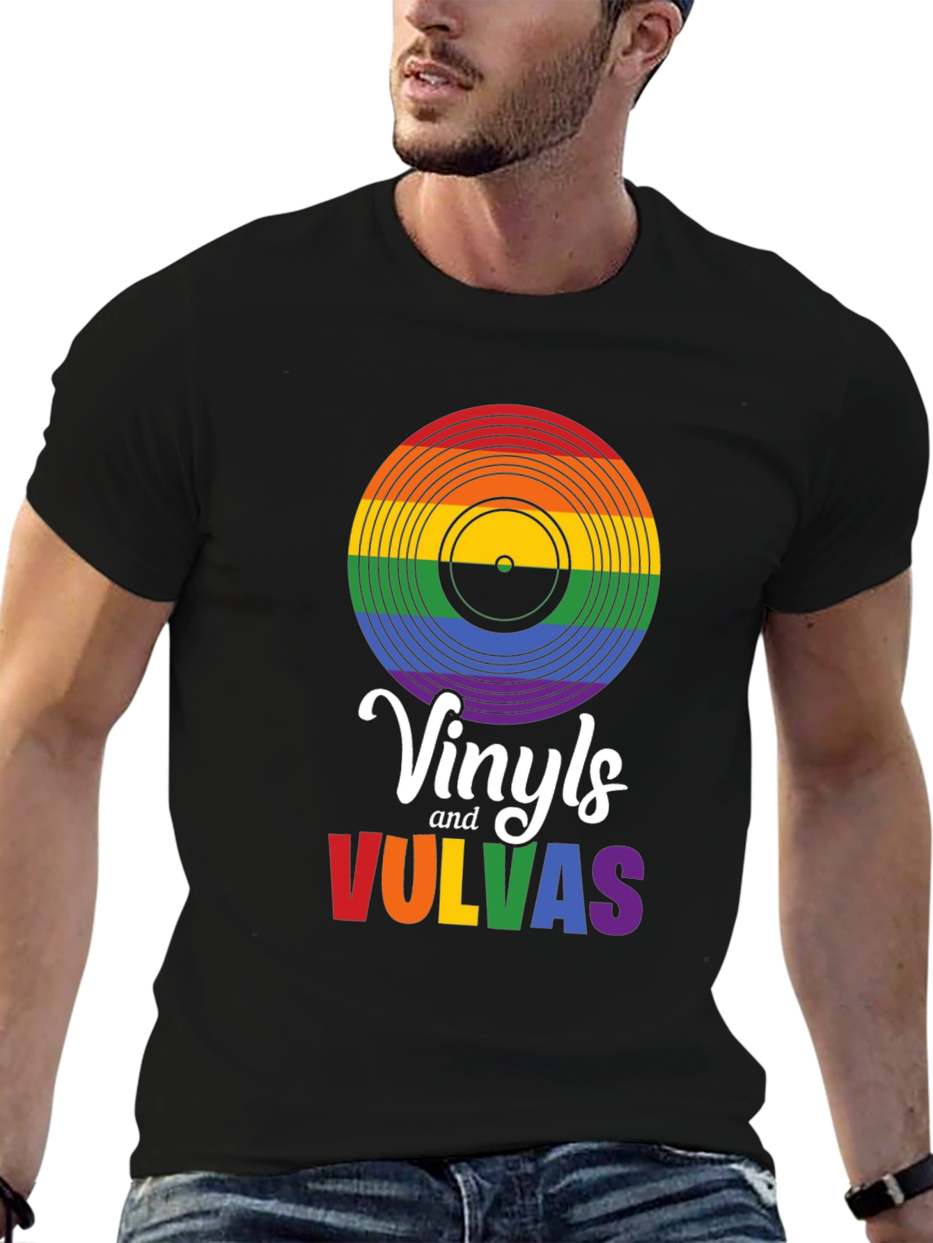 Rainbow Vinyls & Vulvas T-Shirt - Pride Tee