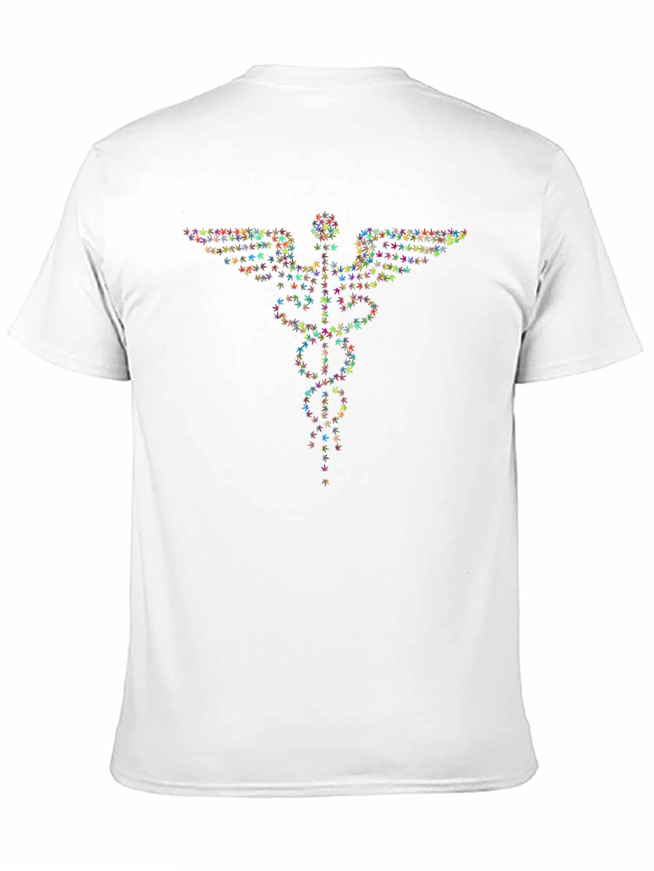 Marijuana Leaf Caduceus Graphic Tee - Black
