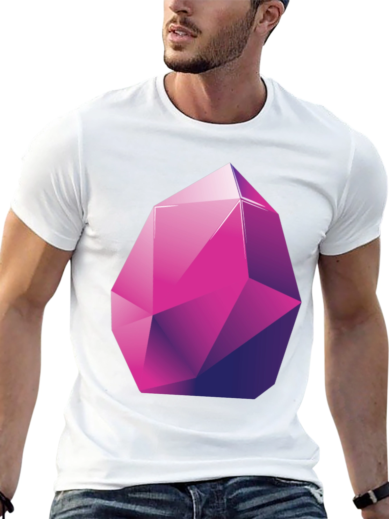 Geometric Crystal Graphic Tee - Stylish Modern Design