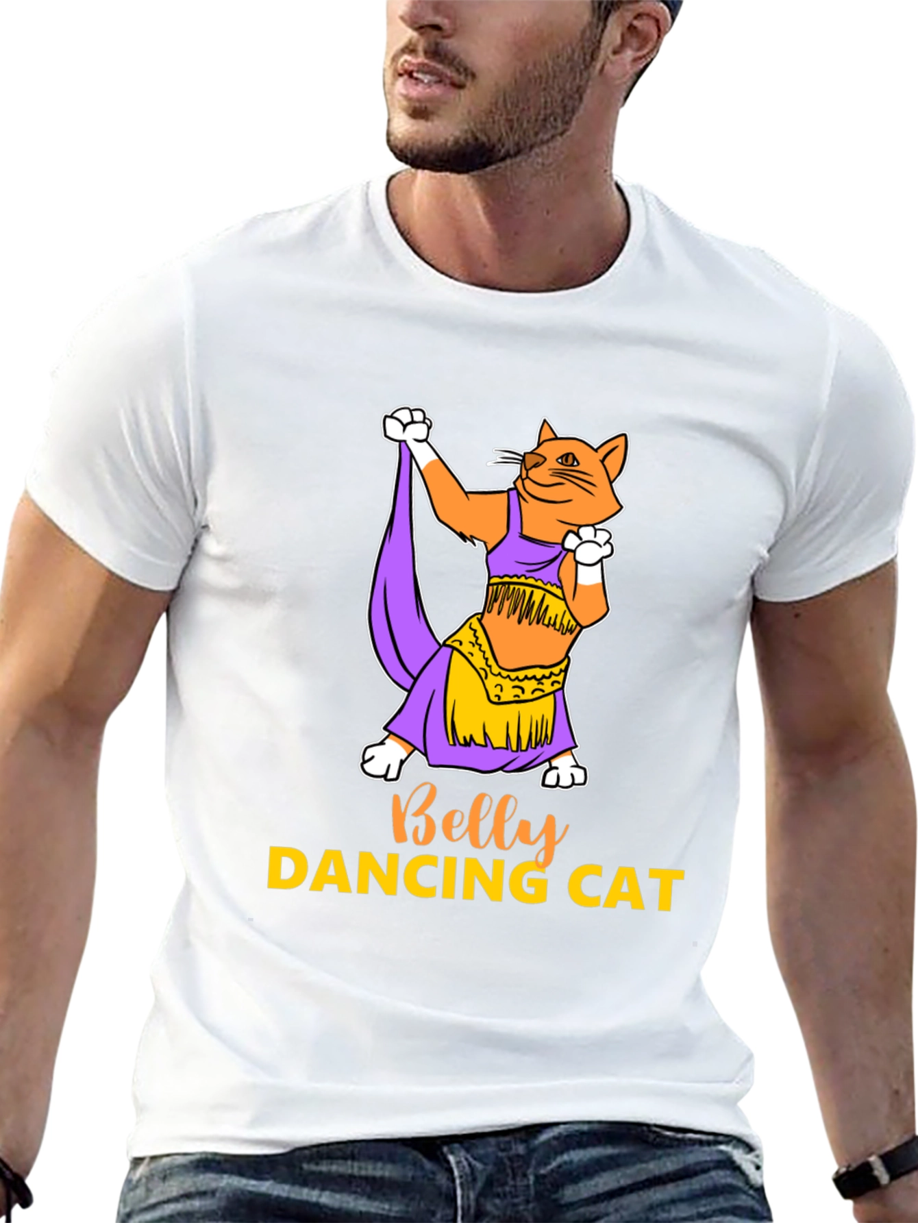 Belly Dancing Cat Graphic T-Shirt