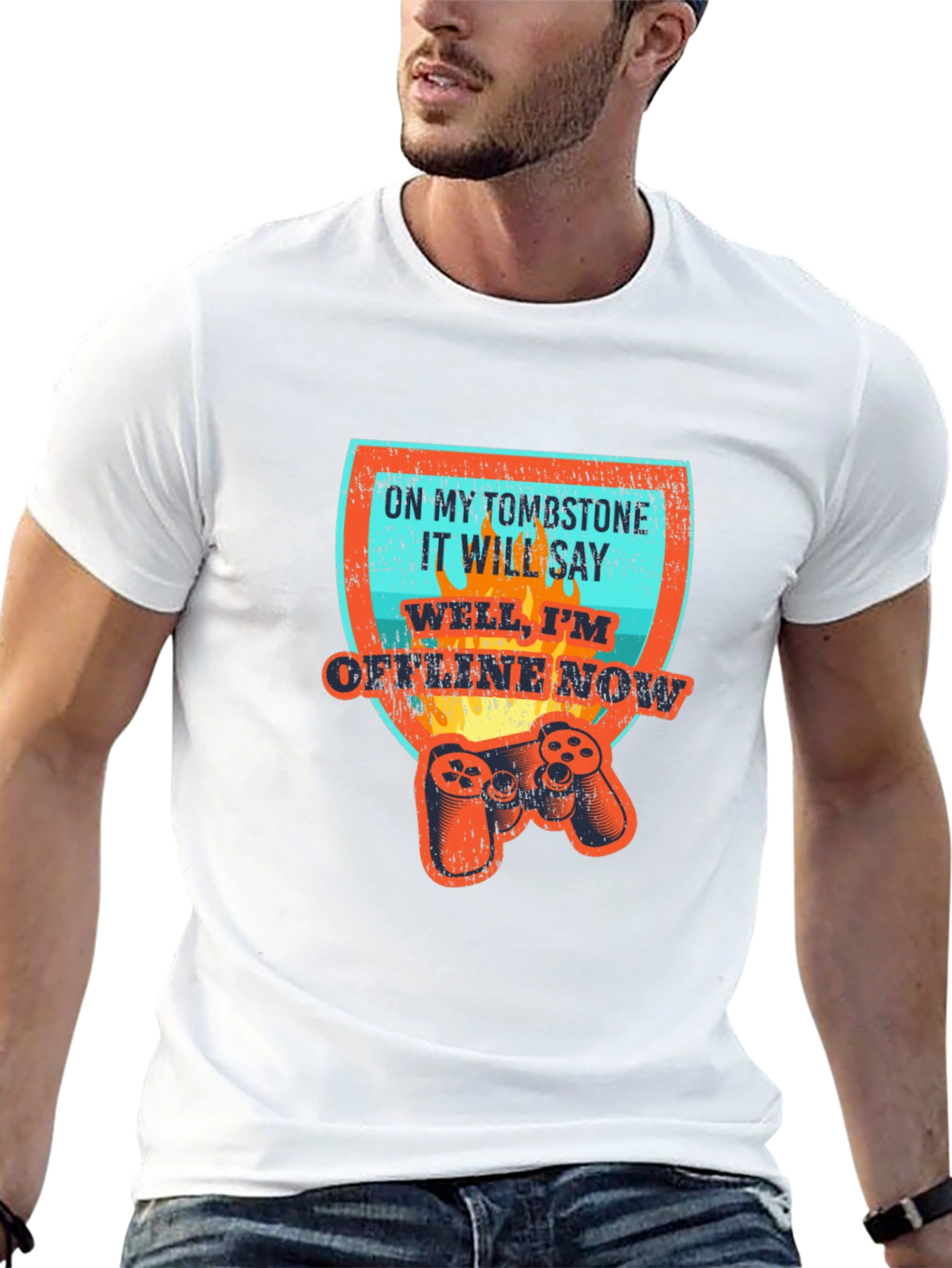 Gamer Tombstone T-Shirt - Offline Now