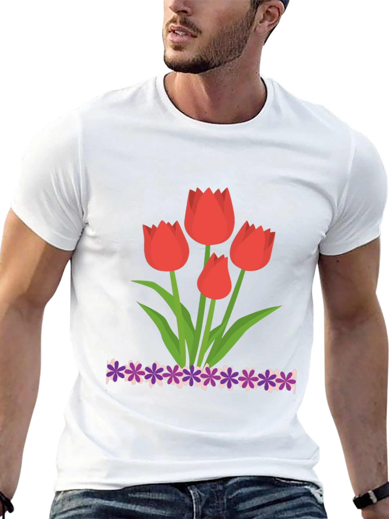 Tulip Graphic Black T-Shirt
