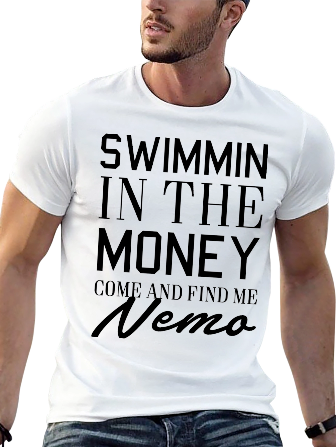 Swimmin in the Money Nemo Black T-Shirt