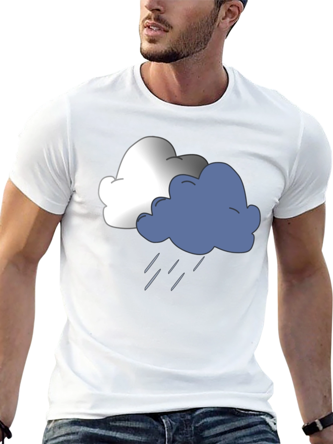 Rainy Day Cloud Graphic Black T-Shirt