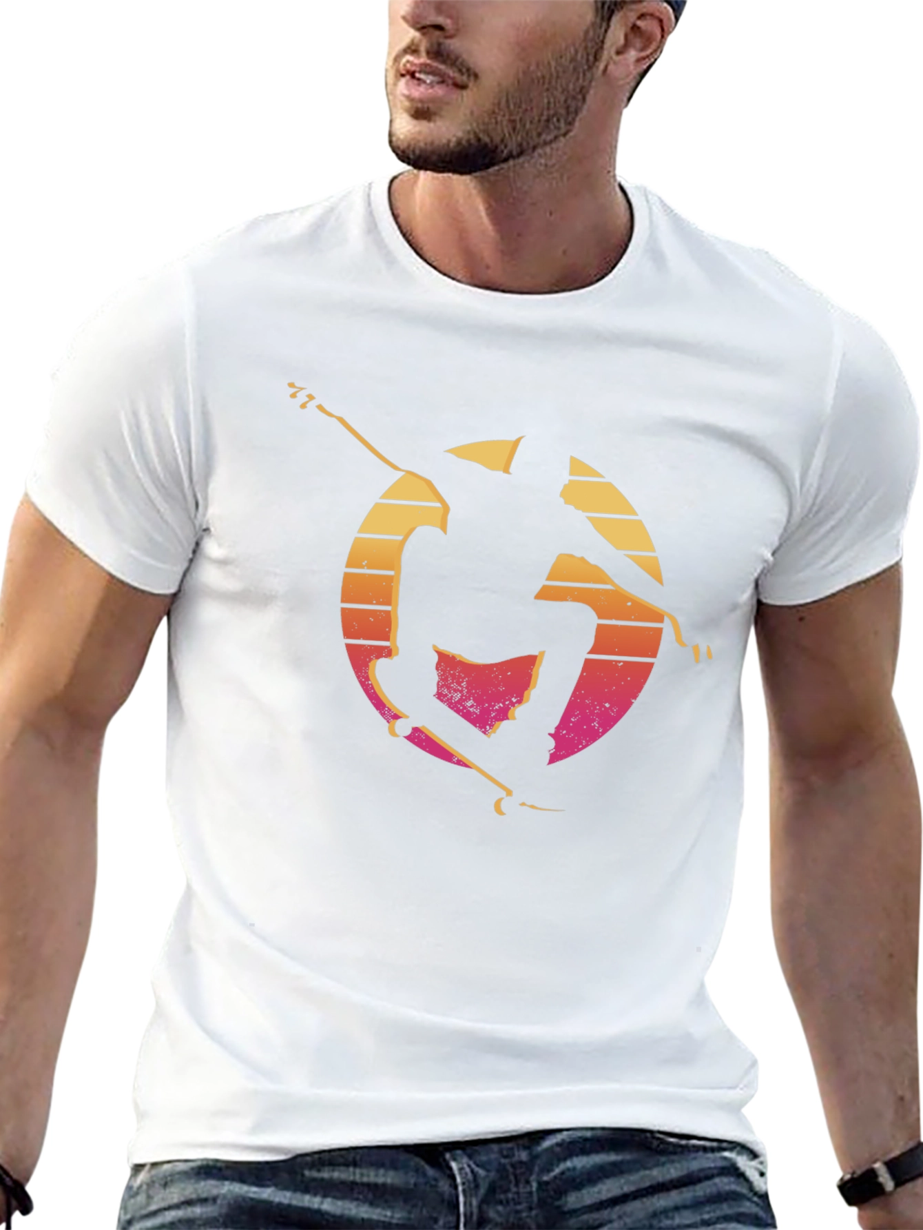 Retro Skateboarder Tee - Sunset Silhouette