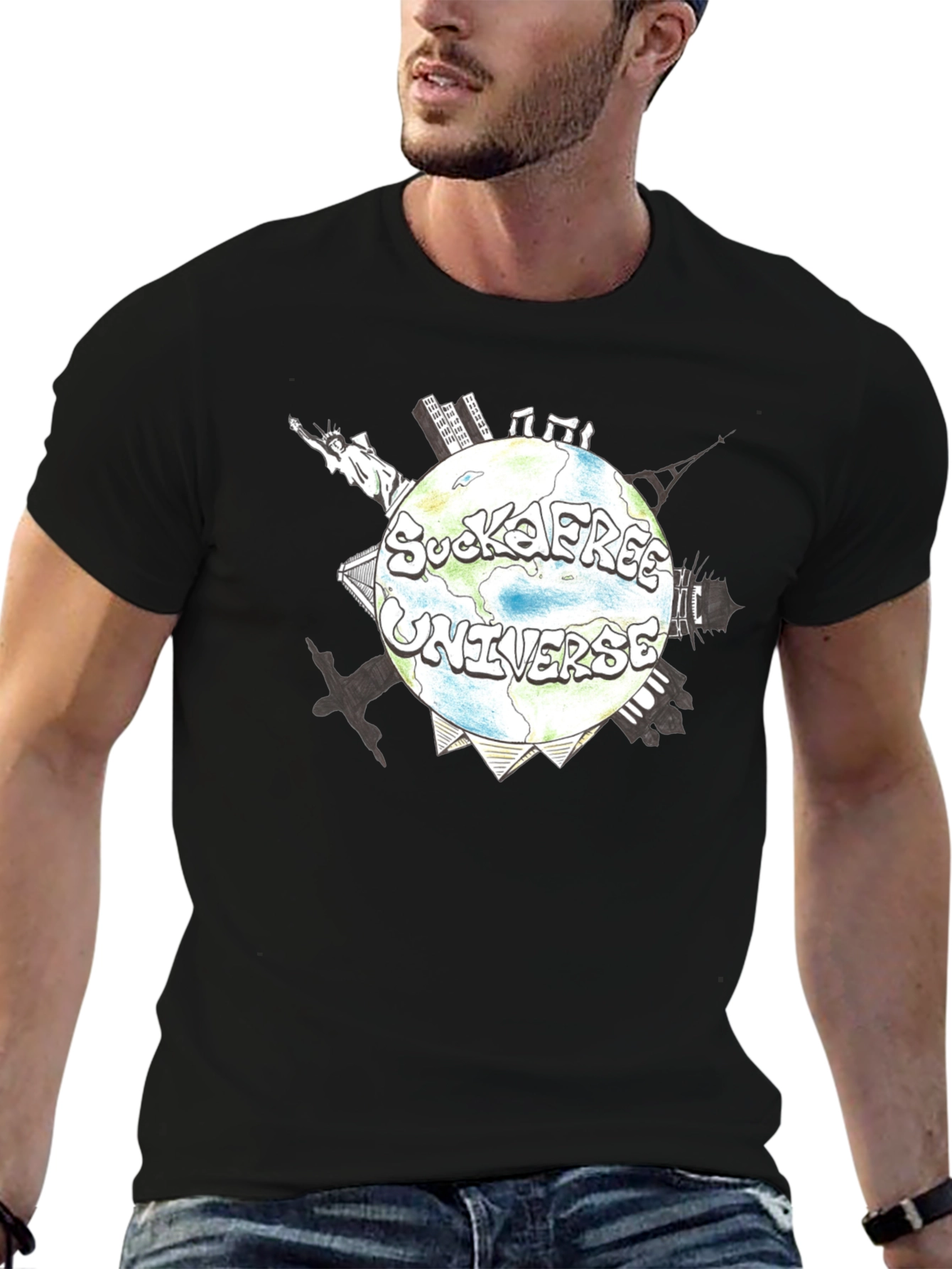 SuckaFree Universe Graphic T-Shirt - Global Design