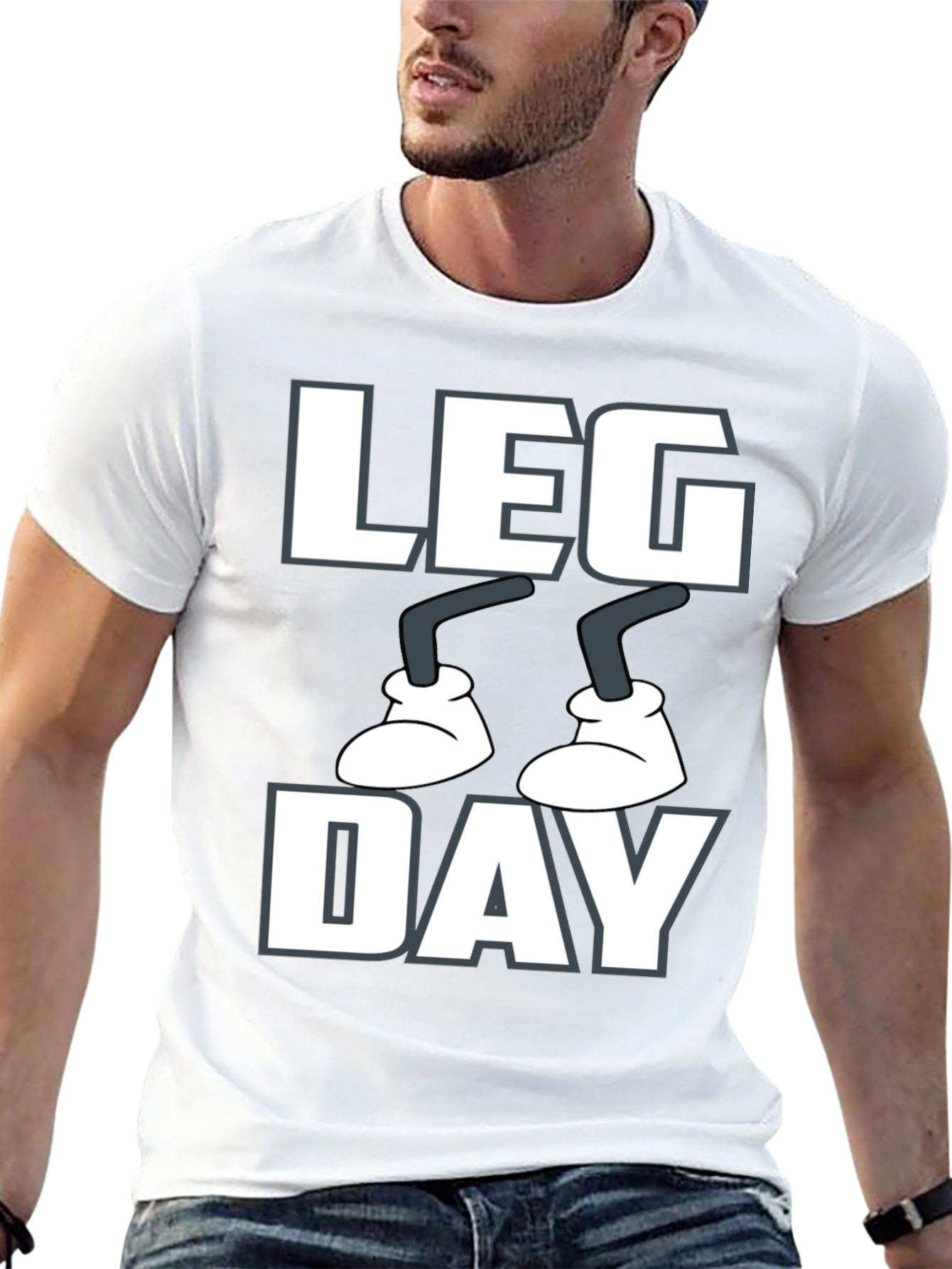 Leg Day Graphic T-Shirt Funny Workout Gym Tee