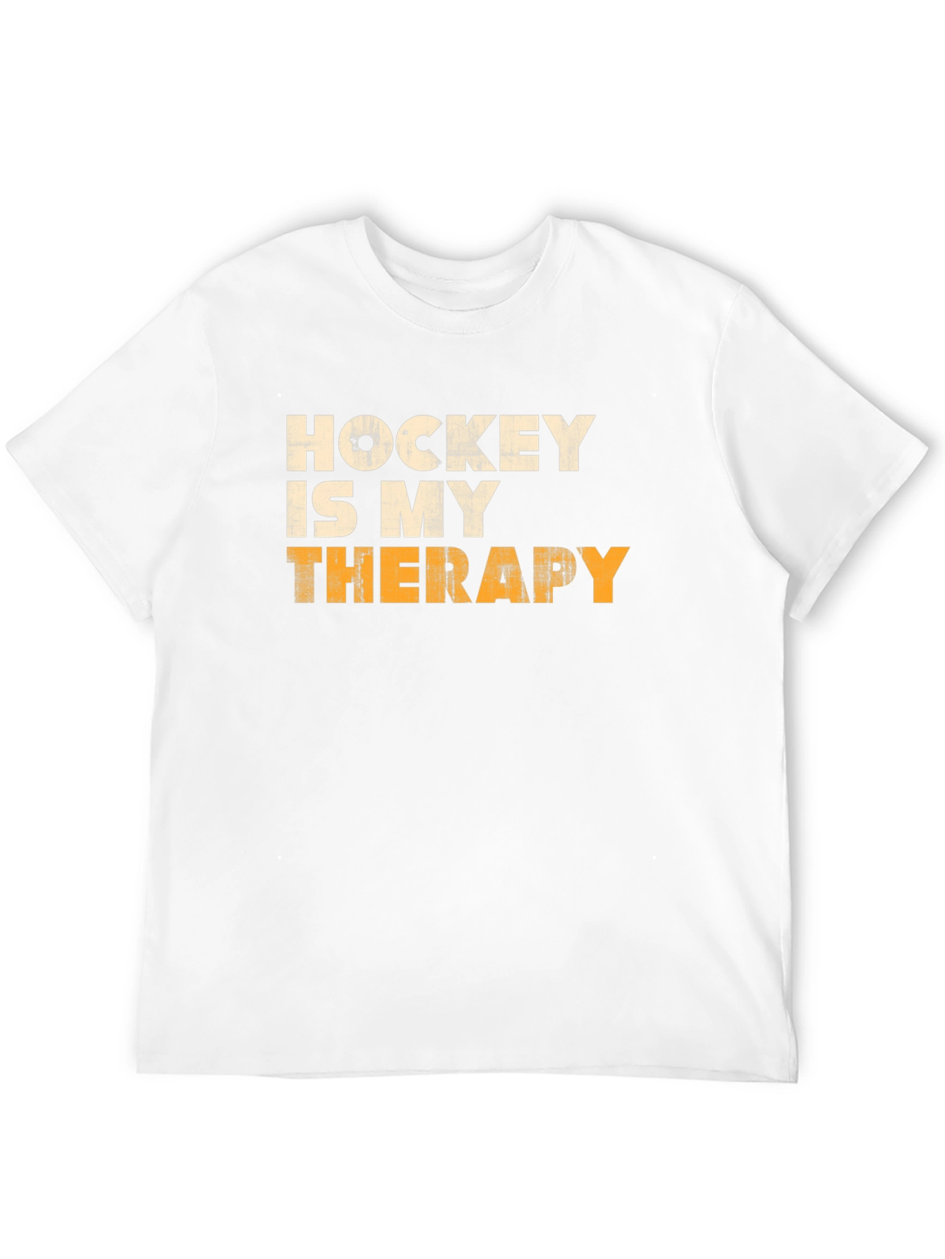 Hockey Is My Therapy Mens Black Graphic Tee