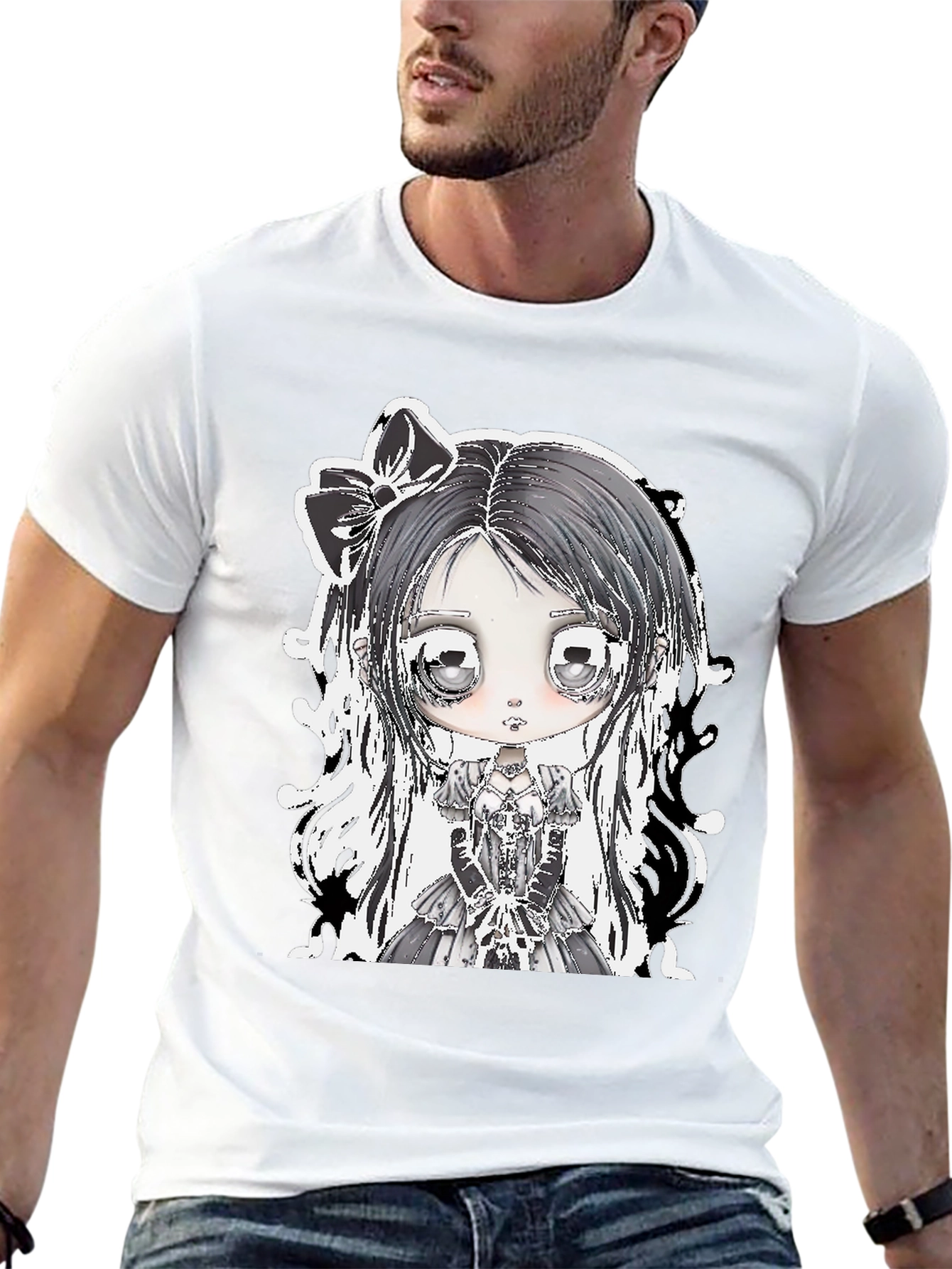 Gothic Lolita Girl Black T-Shirt