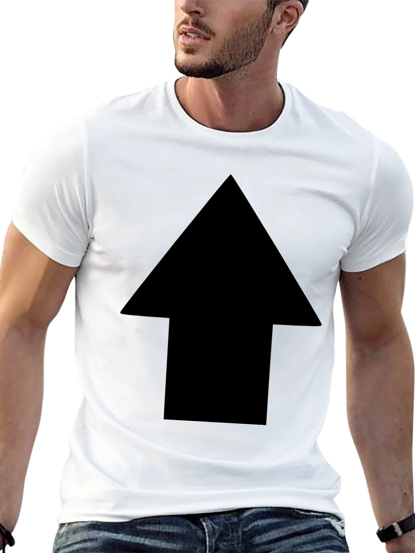 Bold Arrow Graphic Tee - Casual Cotton Shirt