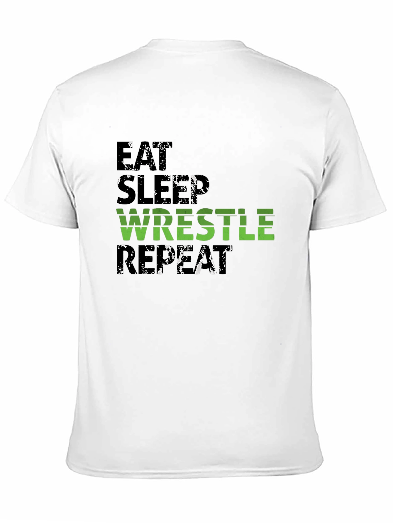 Eat Sleep Wrestle Repeat Black T-Shirt