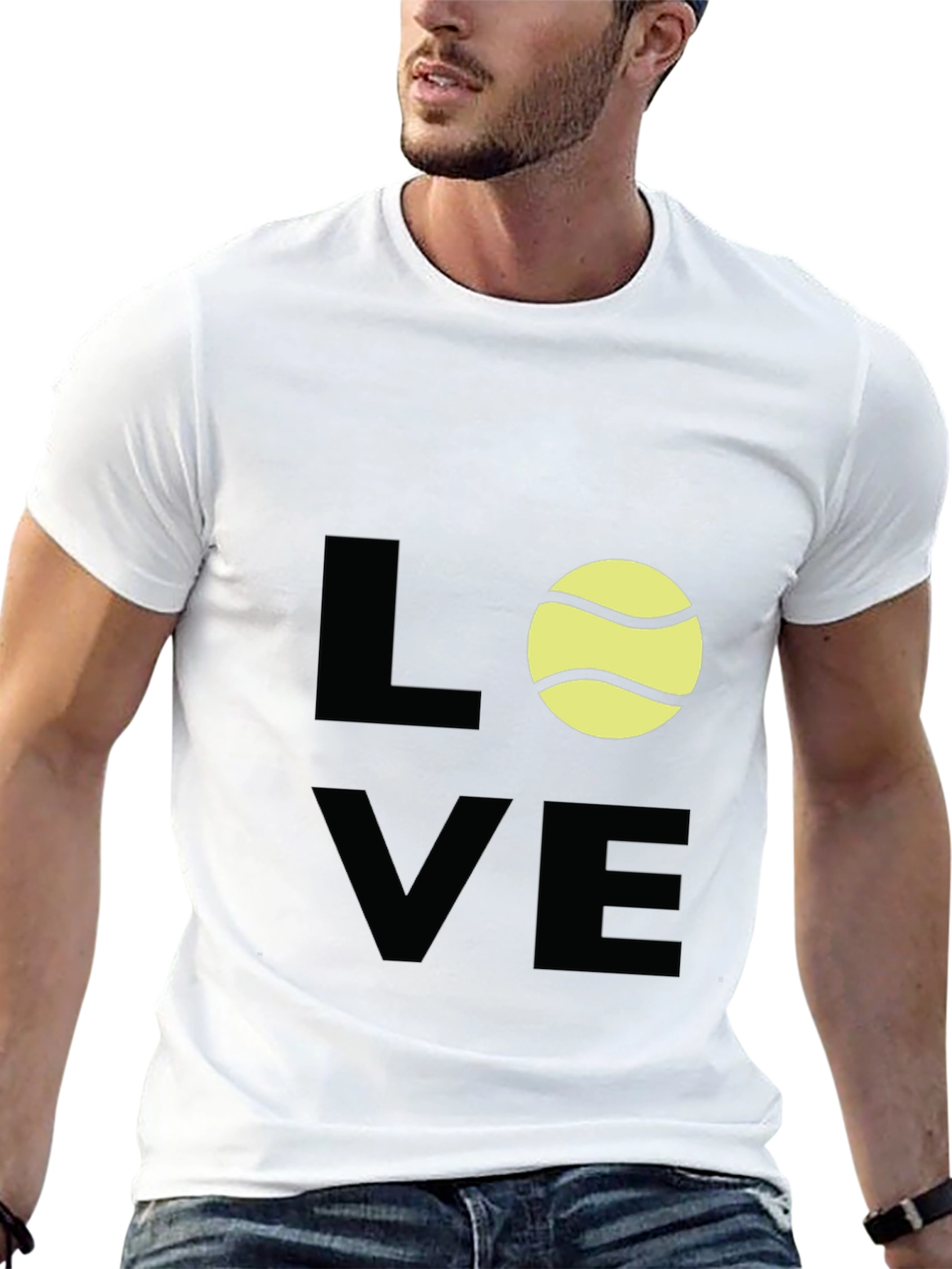 Love Tennis Graphic Tee - Black Cotton T-Shirt